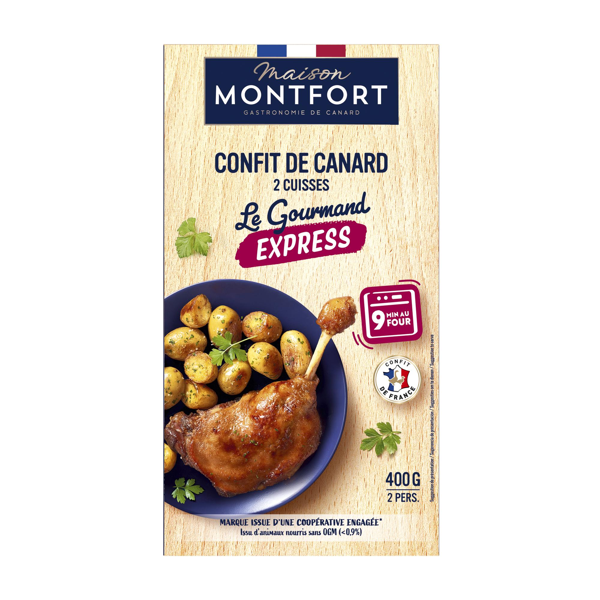 Voir la diapositive 2 : MAISON MONTFORT Cuisses de canard confites 2 pièces 400g