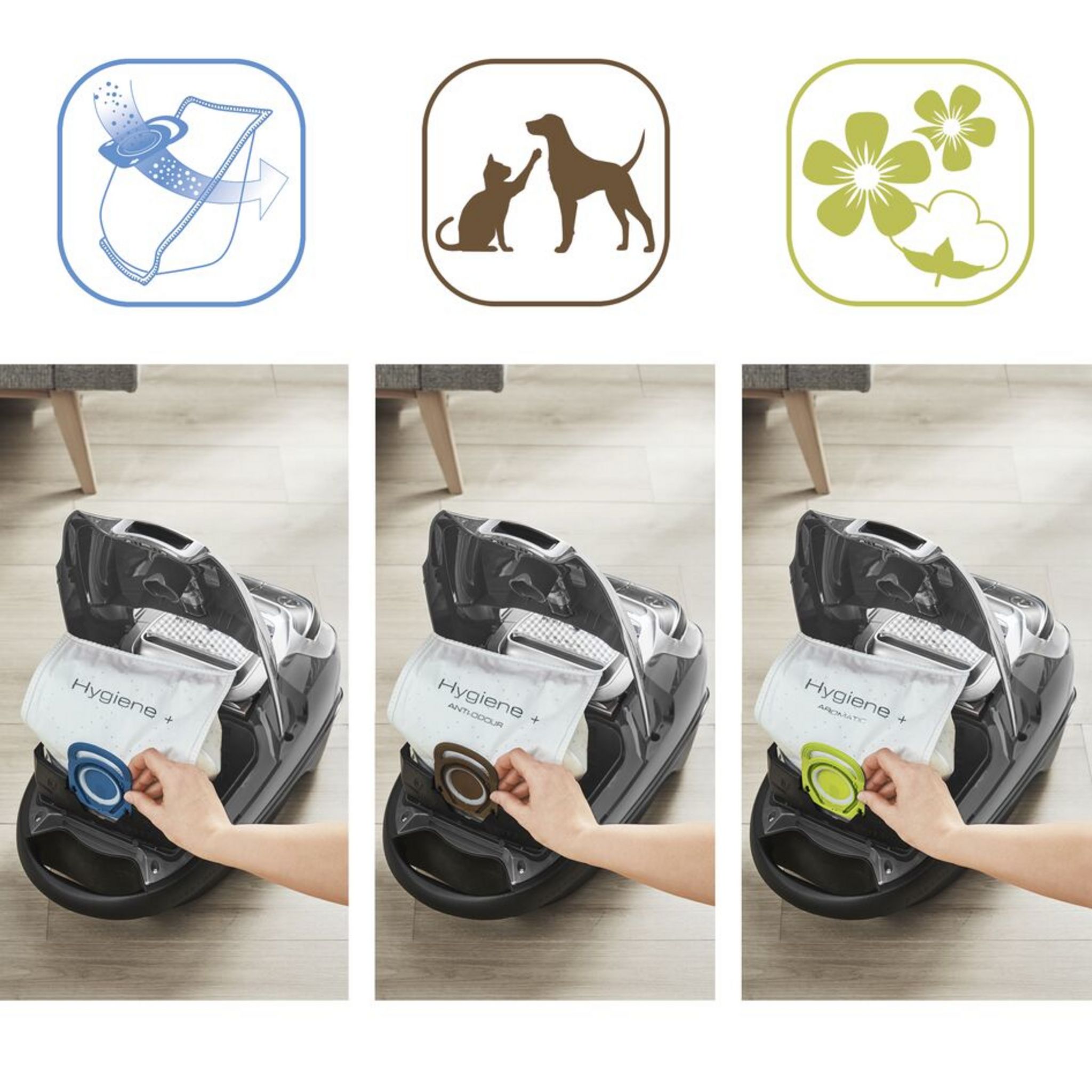 Voir la diapositive 4 : ROWENTA Aspirateur traîneau avec sac RO7455 - Noir