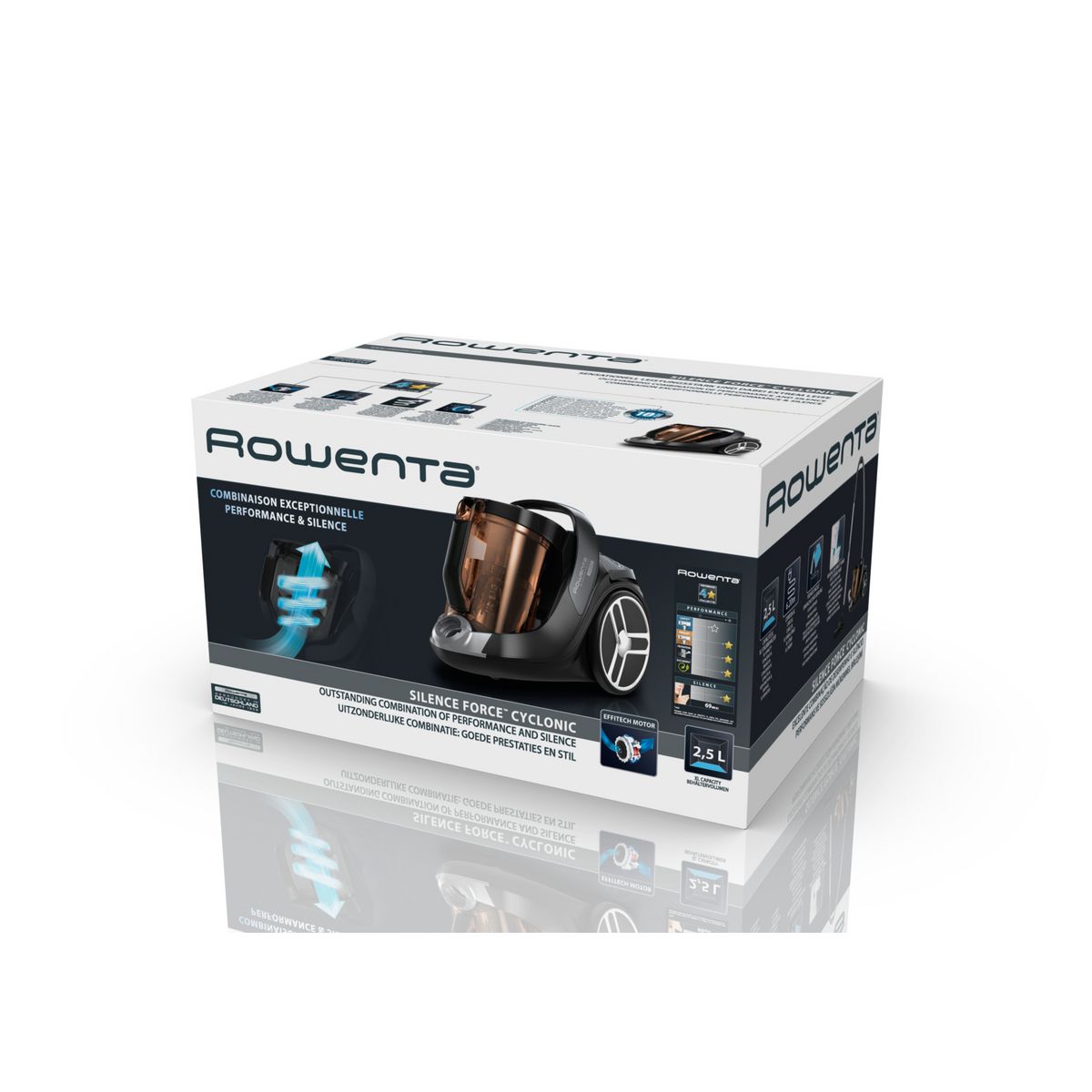 ROWENTA Aspirateur traîneau sans sac&nbsp;Silence Force Cyclonic RO7212 - Gris