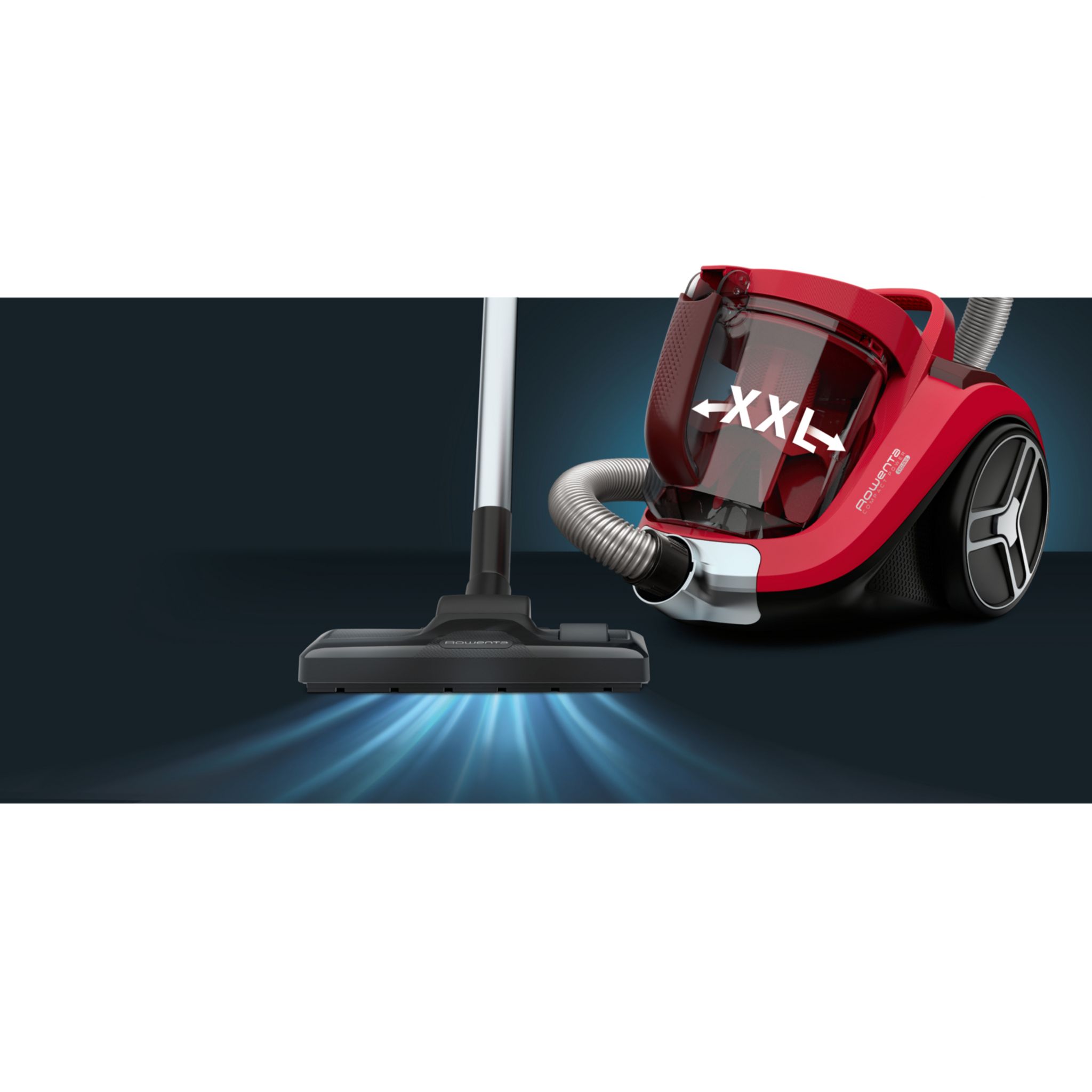 Voir la diapositive 2 : ROWENTA Aspirateur traîneau sans sac&nbsp;Compact Power XXL&nbsp;RO4853 - Rouge