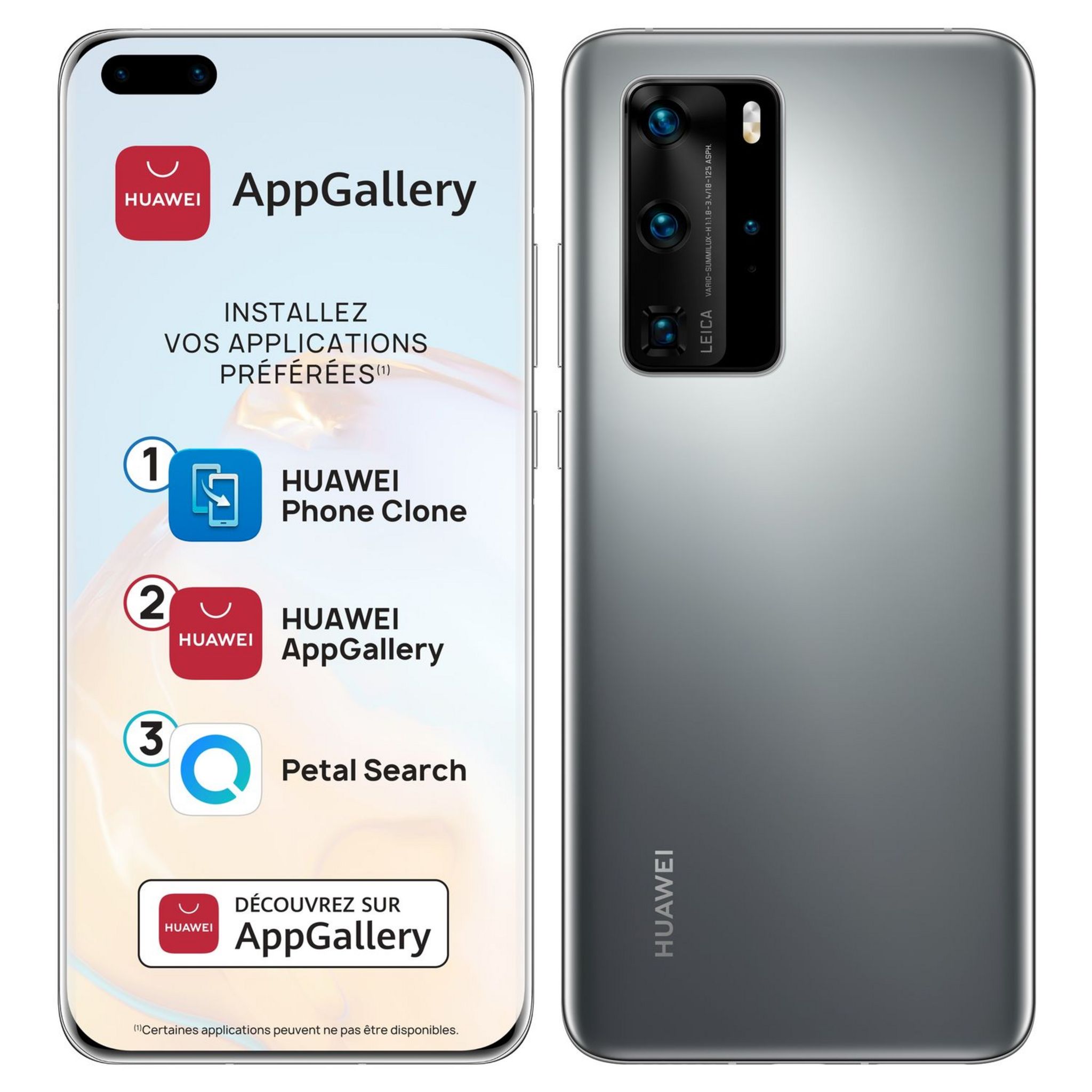 Voir la diapositive 1 : HUAWEI Smartphone P40 Pro 256 Go 6.58 pouces Silver 5G Double port NanoSiM + e-SIM