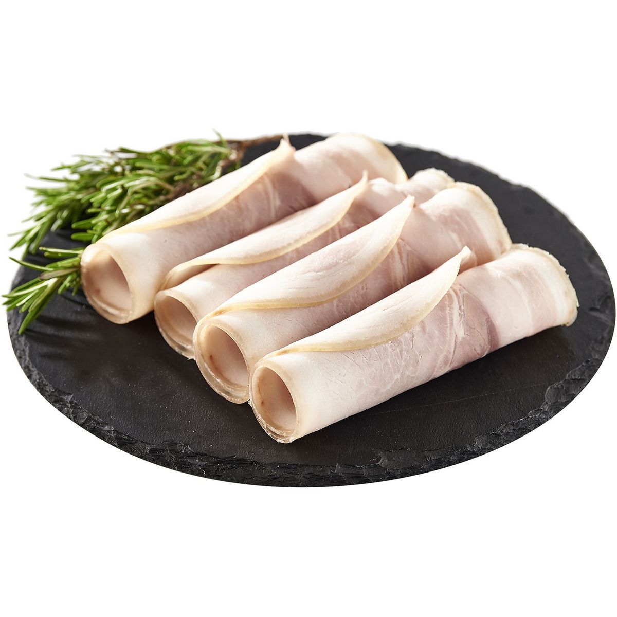 AUCHAN LE CHARCUTIER Jambon cuit supérieur avec couenne sans nitrite 4 tranches 200g