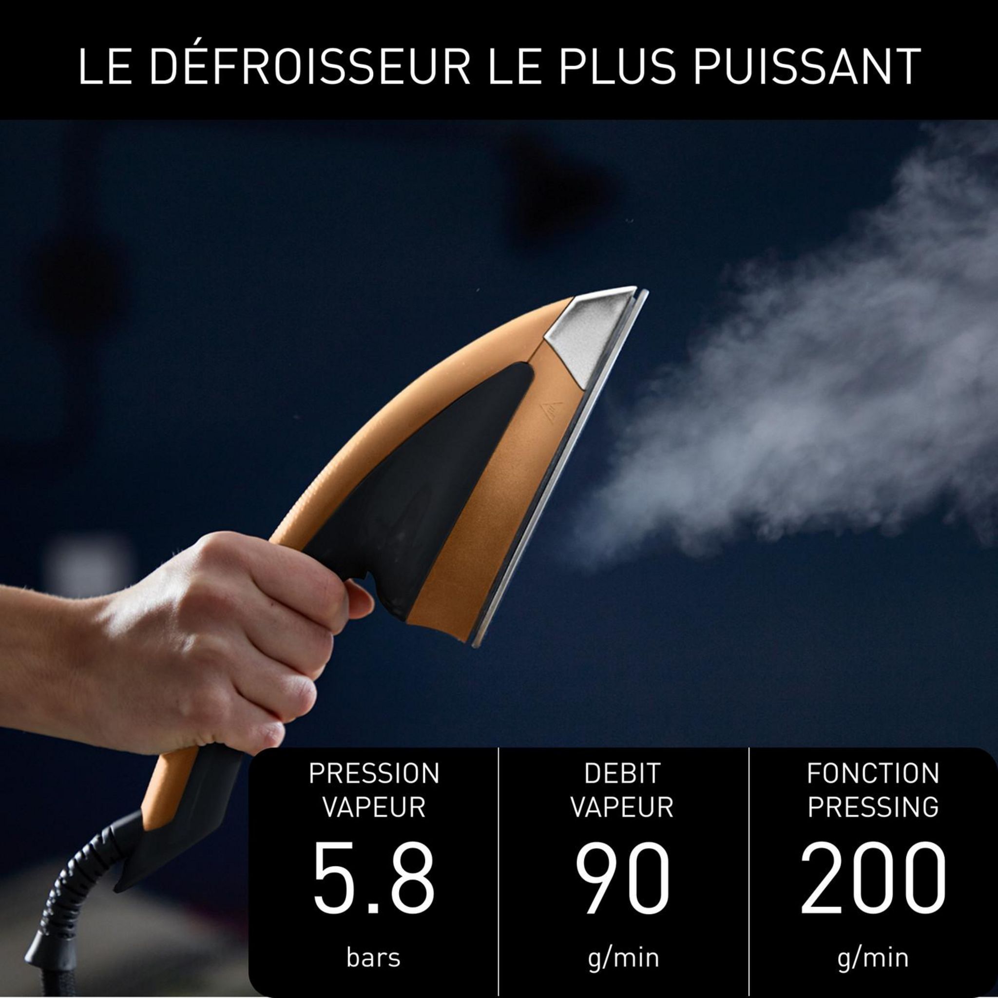 Voir la diapositive 3 : CALOR Défroisseur vertical QT2020C0 - Noir