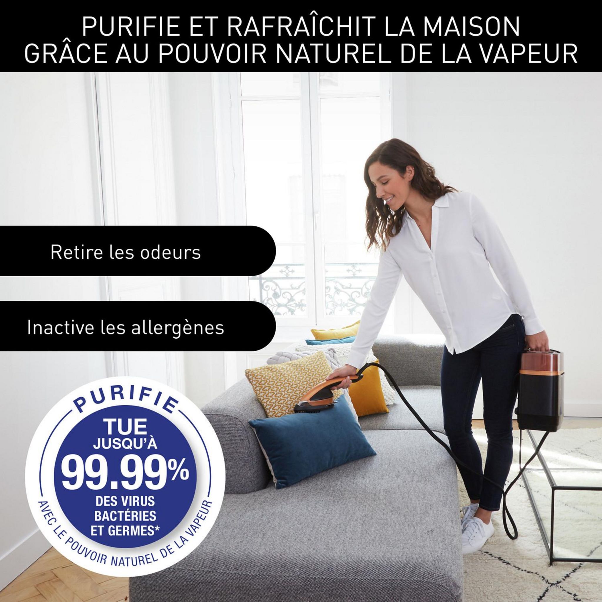 Voir la diapositive 4 : CALOR Défroisseur vertical QT2020C0 - Noir