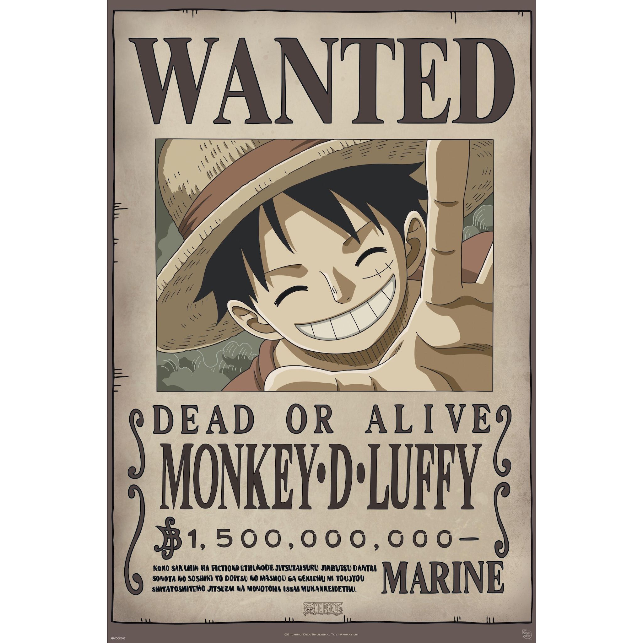 Poster One Piece Wanted Luffy New 2