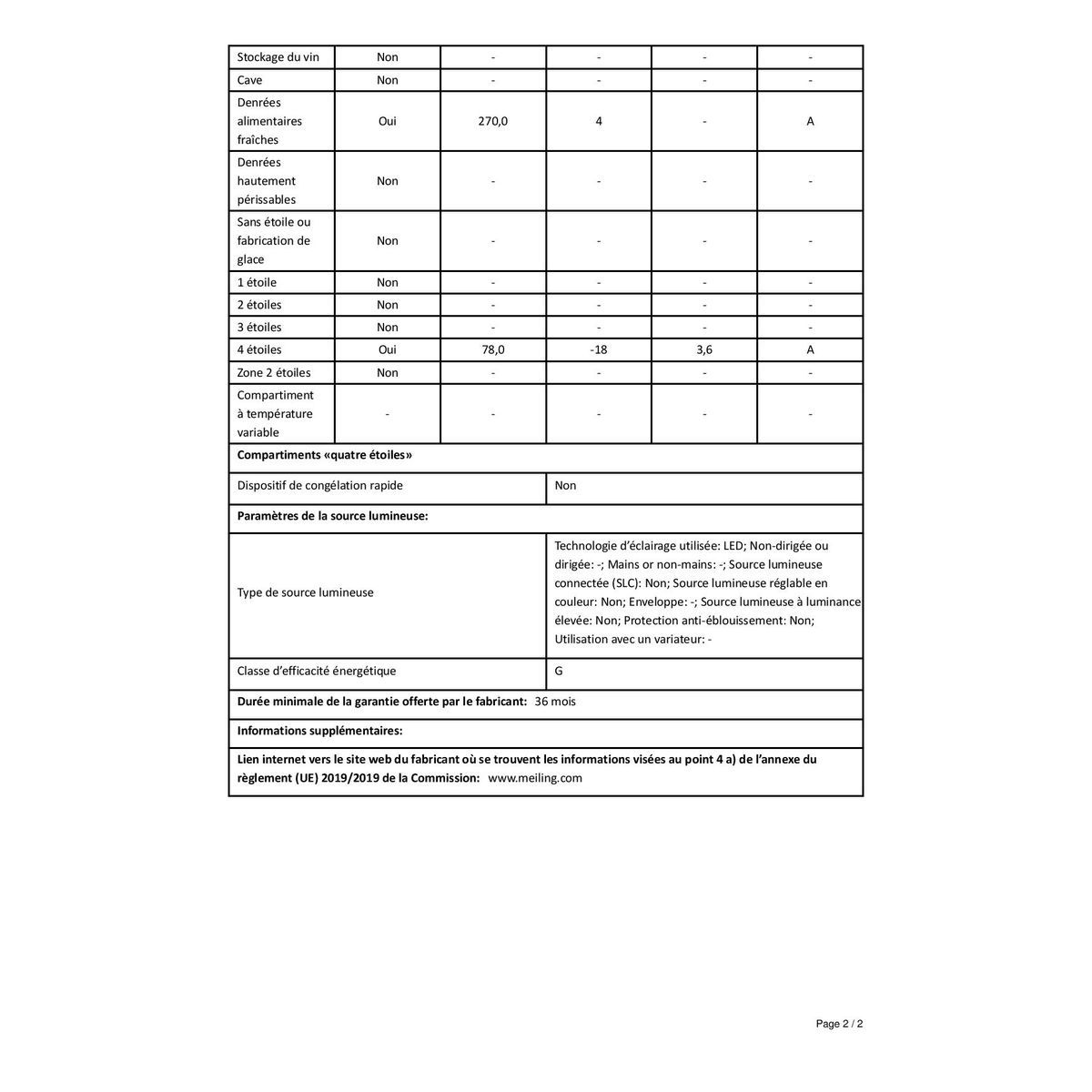 QILIVE Réfrigérateur 2 portes Q.6899, 348 L, Froid ventilé No frost, E