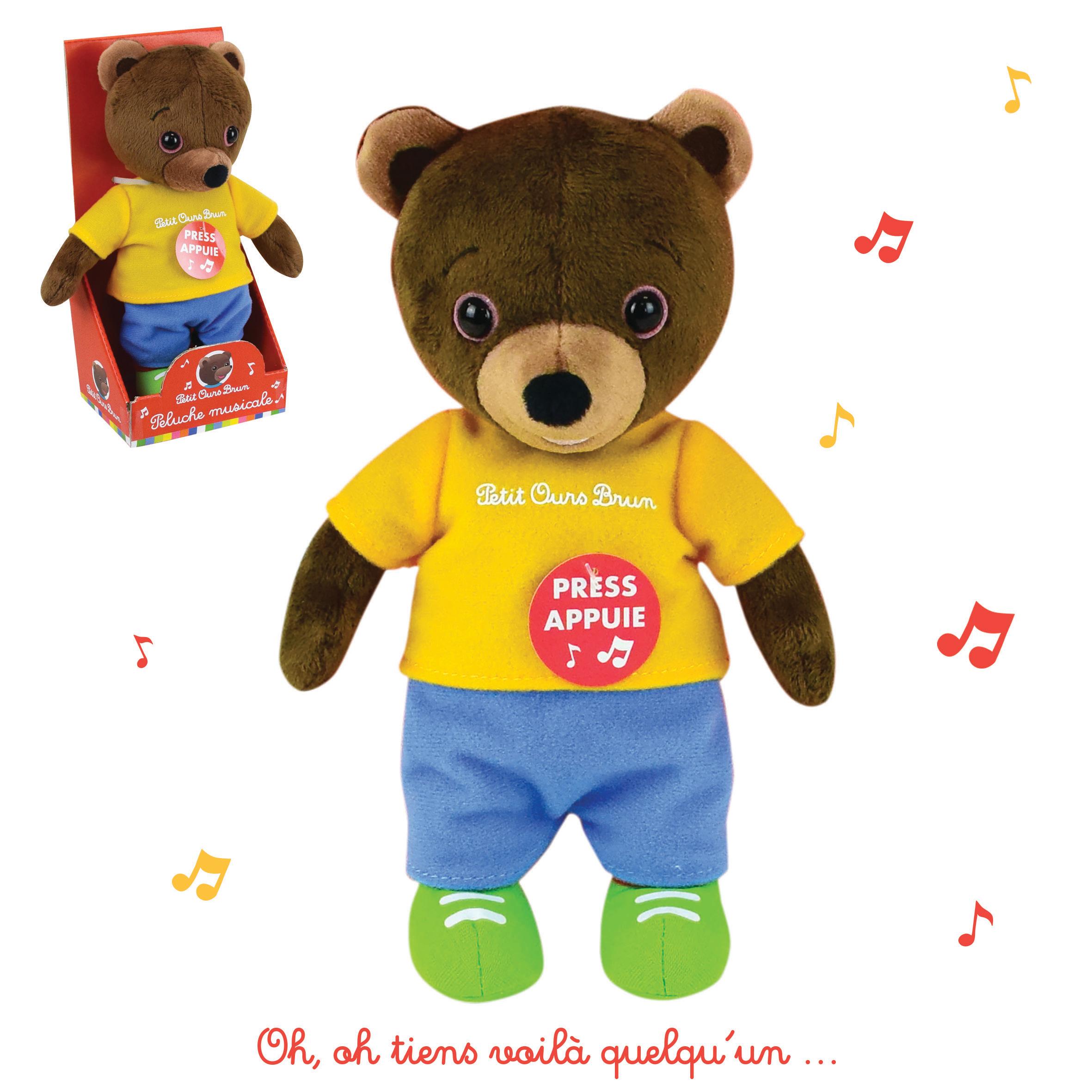 Peluche Musicale Petit Ours Brun 20 cm