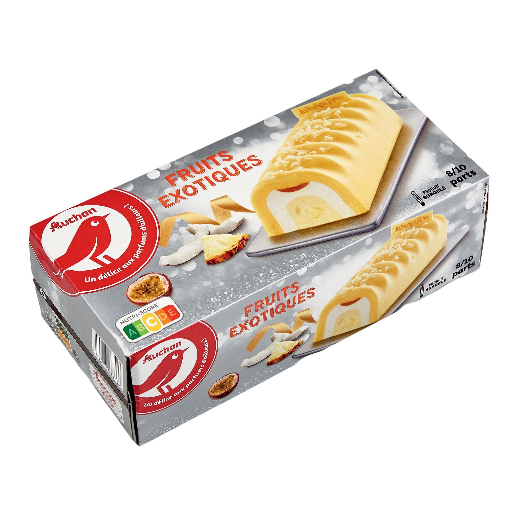 Voir la diapositive 2 : AUCHAN Bûche glacée fruits exotiques 8-10 parts 568g