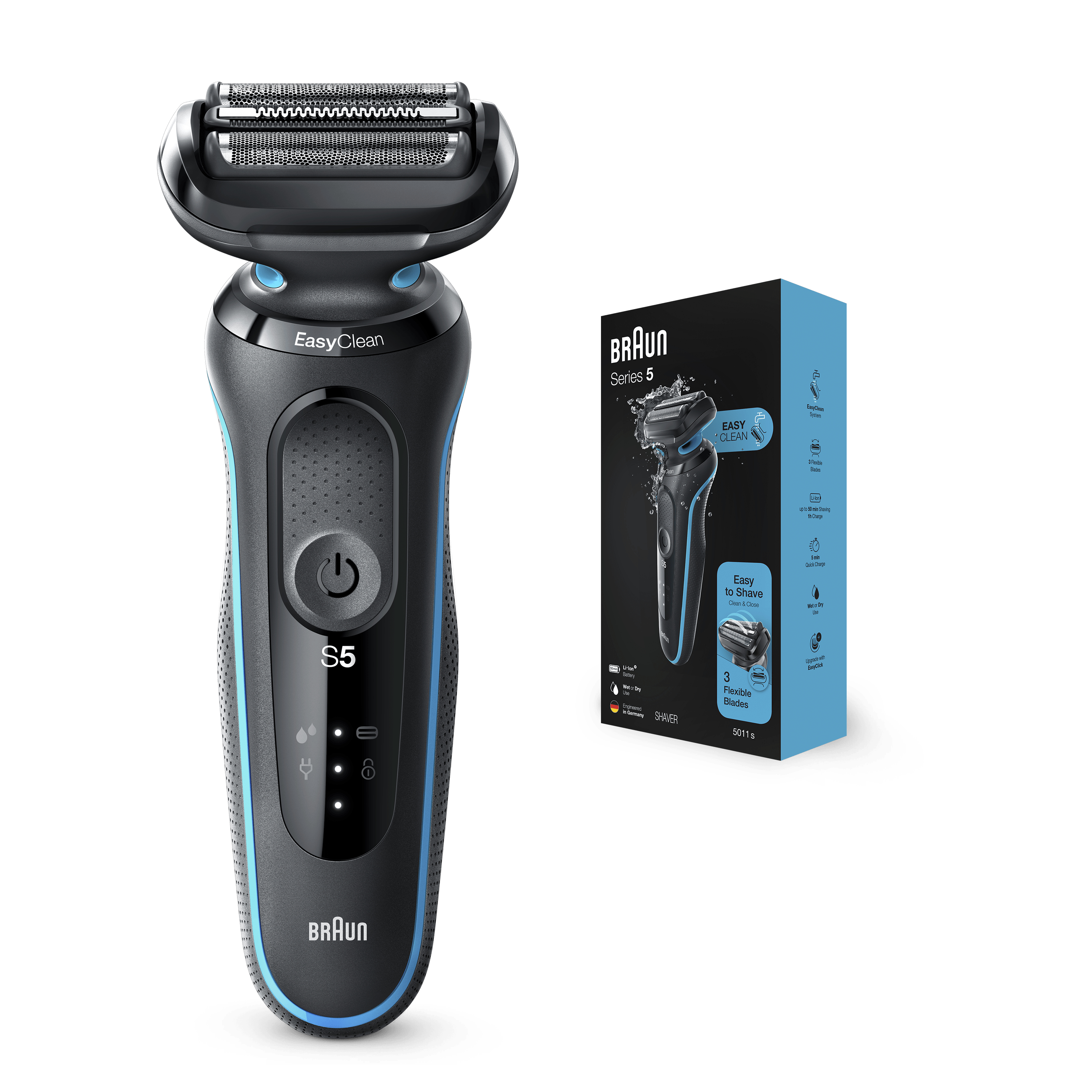 Voir la diapositive 4 : BRAUN Rasoir électrique Braun Series&nbsp;5 50-M1000s - Noir