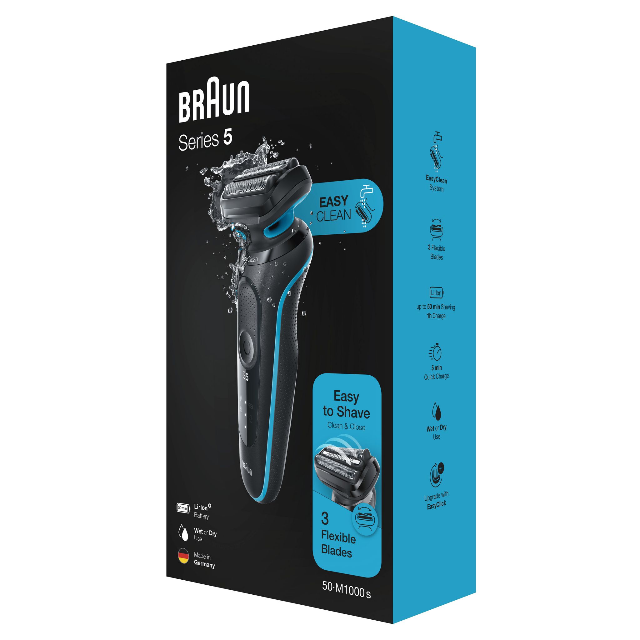 Voir la diapositive 5 : BRAUN Rasoir électrique Braun Series&nbsp;5 50-M1000s - Noir