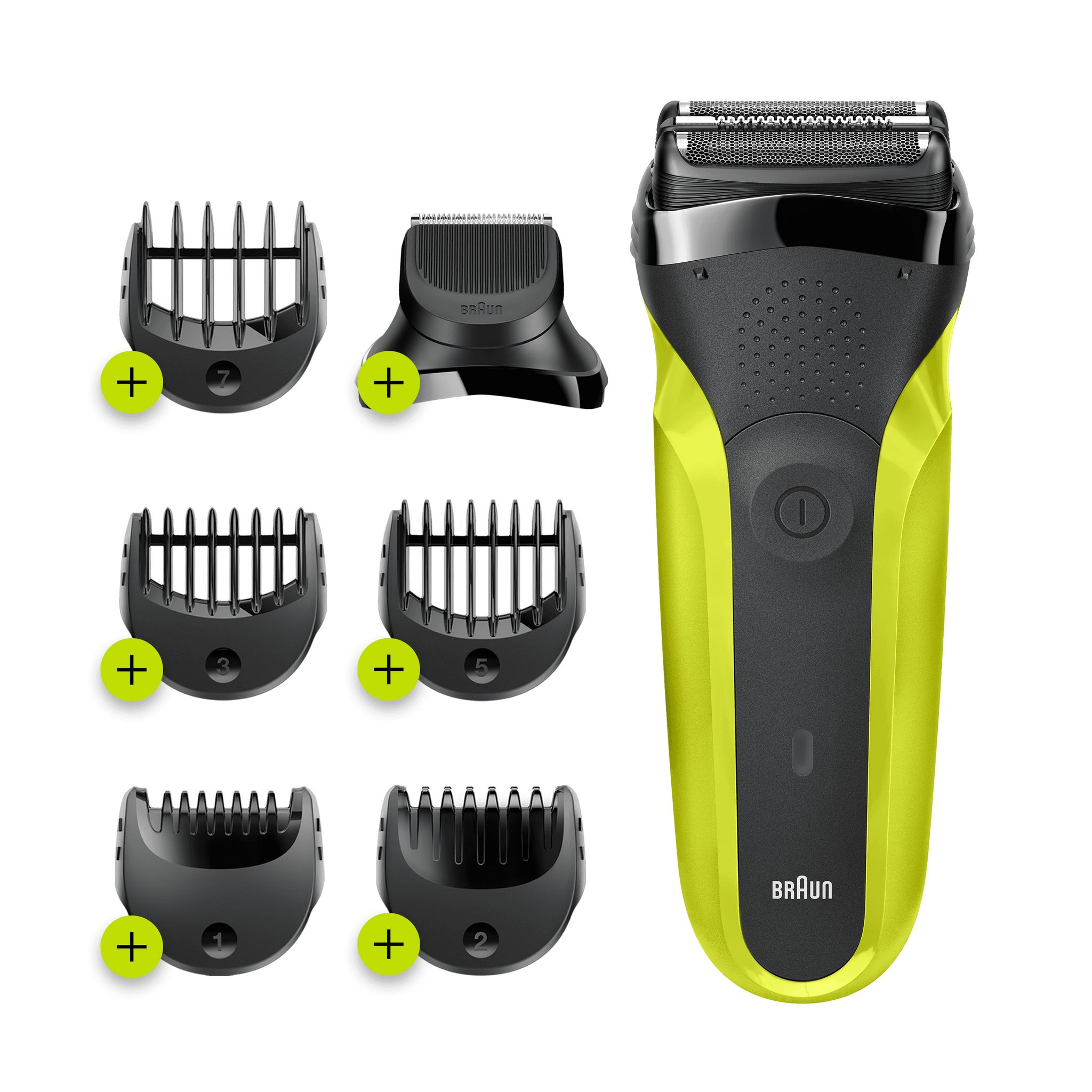 Voir la diapositive 7 : BRAUN Rasoir Électrique 3-En-1 Series&nbsp;3 Shave&Style 3300BT - Noir et Vert