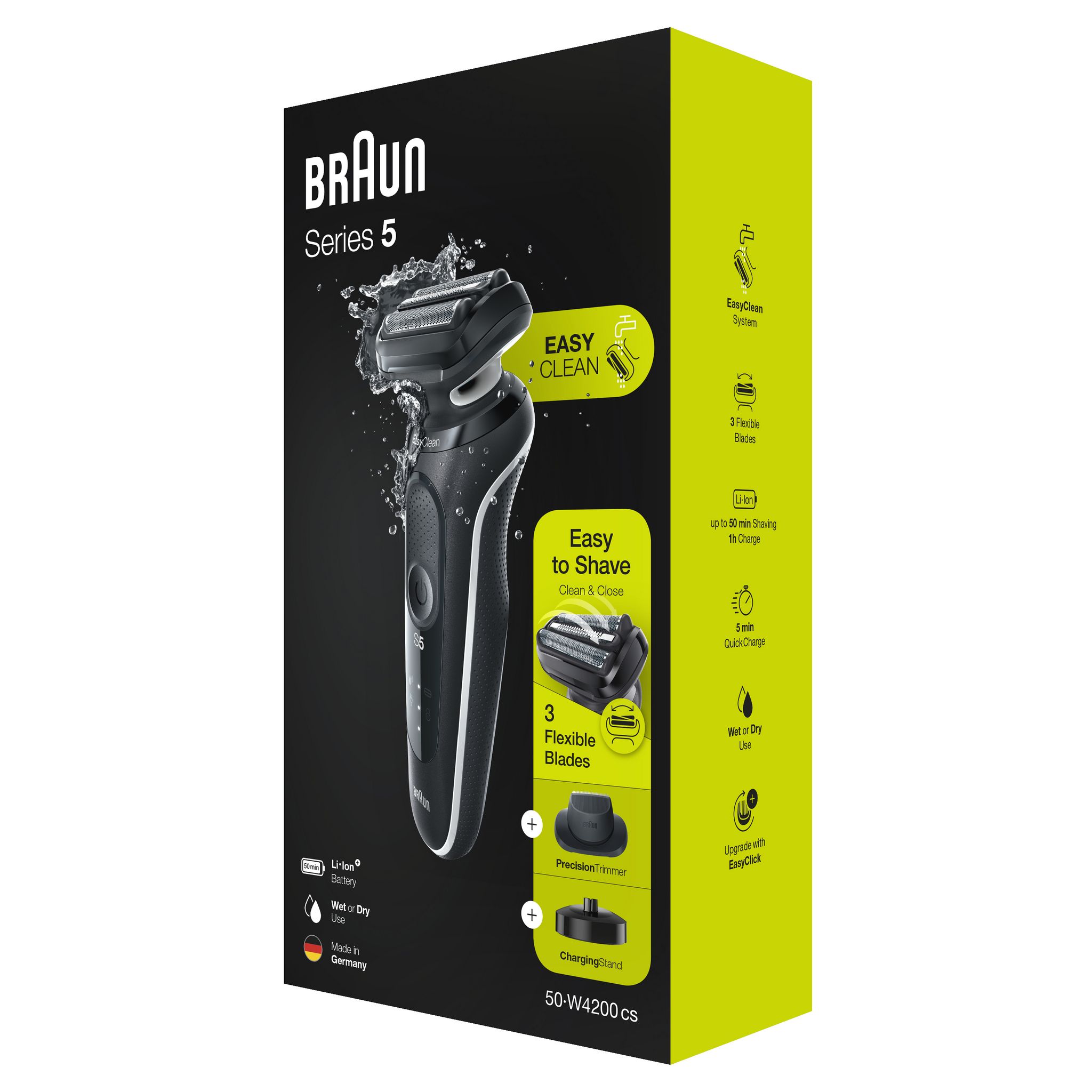 Voir la diapositive 23 : BRAUN Rasoir électrique S550W4200CS - Noir