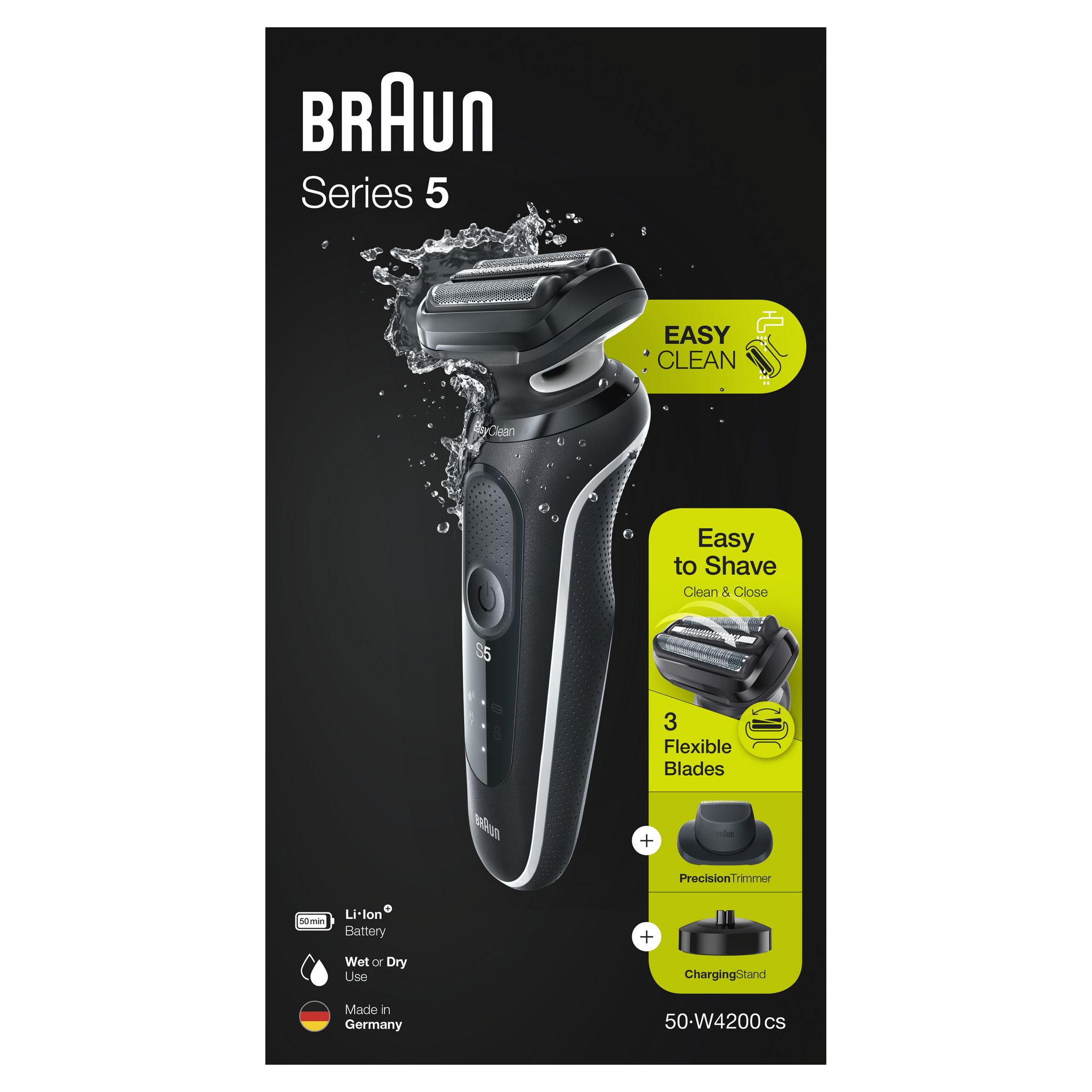 Voir la diapositive 24 : BRAUN Rasoir électrique S550W4200CS - Noir
