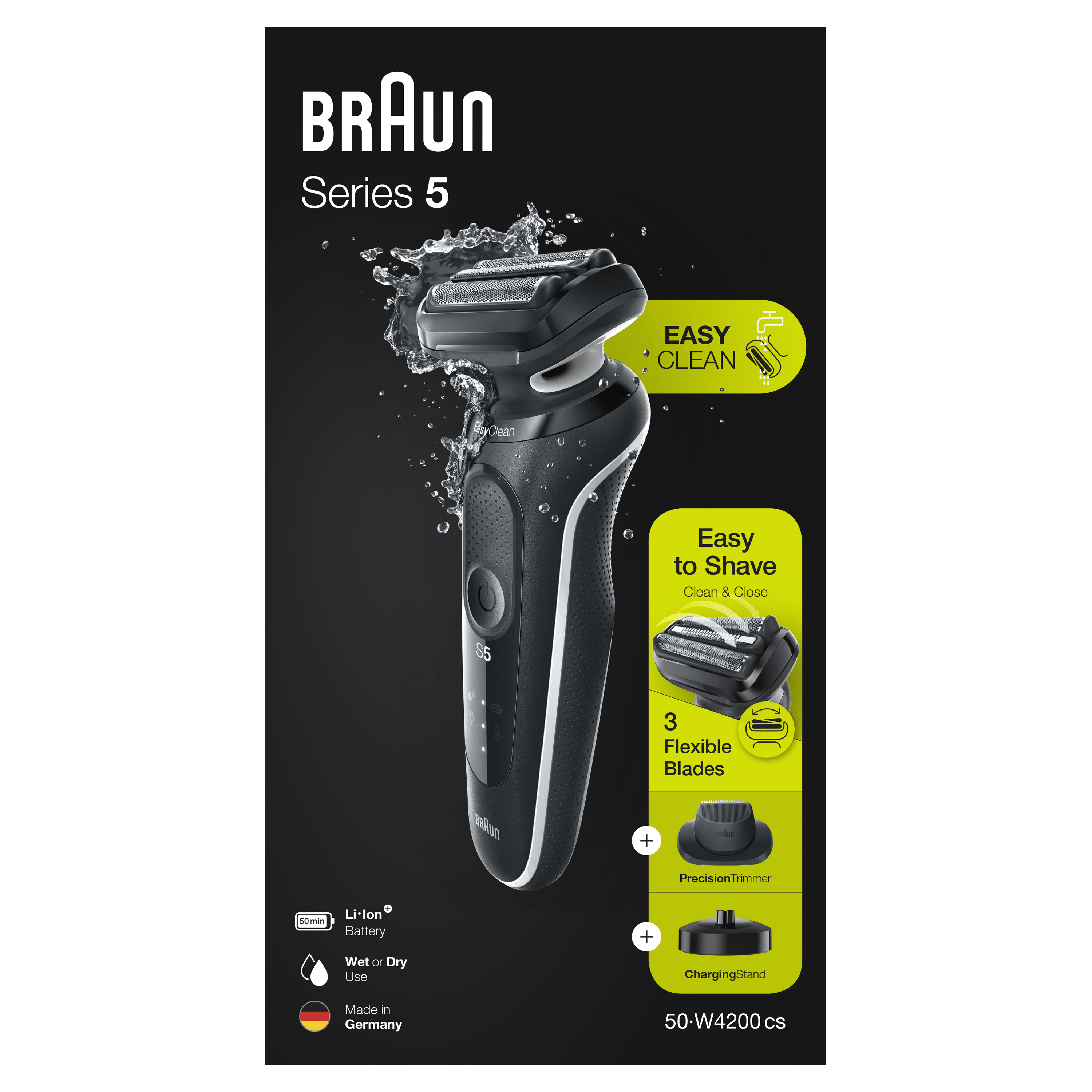 Voir la diapositive 7 : BRAUN Rasoir électrique S550W4200CS - Noir