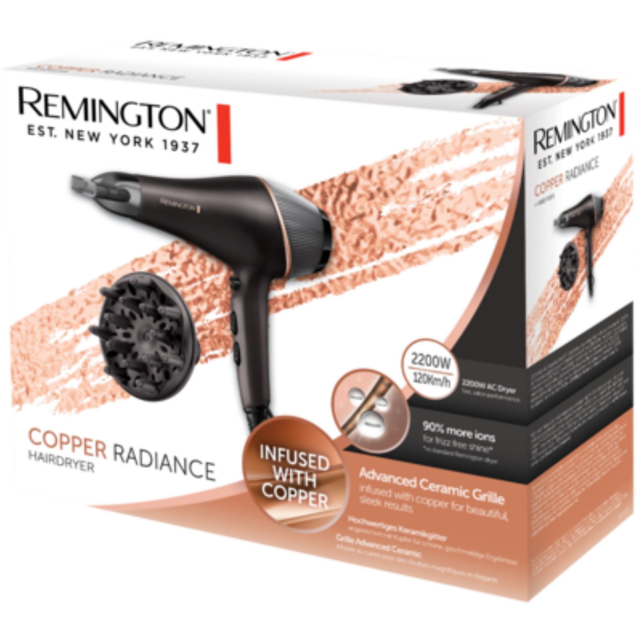 Voir la diapositive 2 : REMINGTON Sèche cheveux avec diffuseur AC5700 - Noir