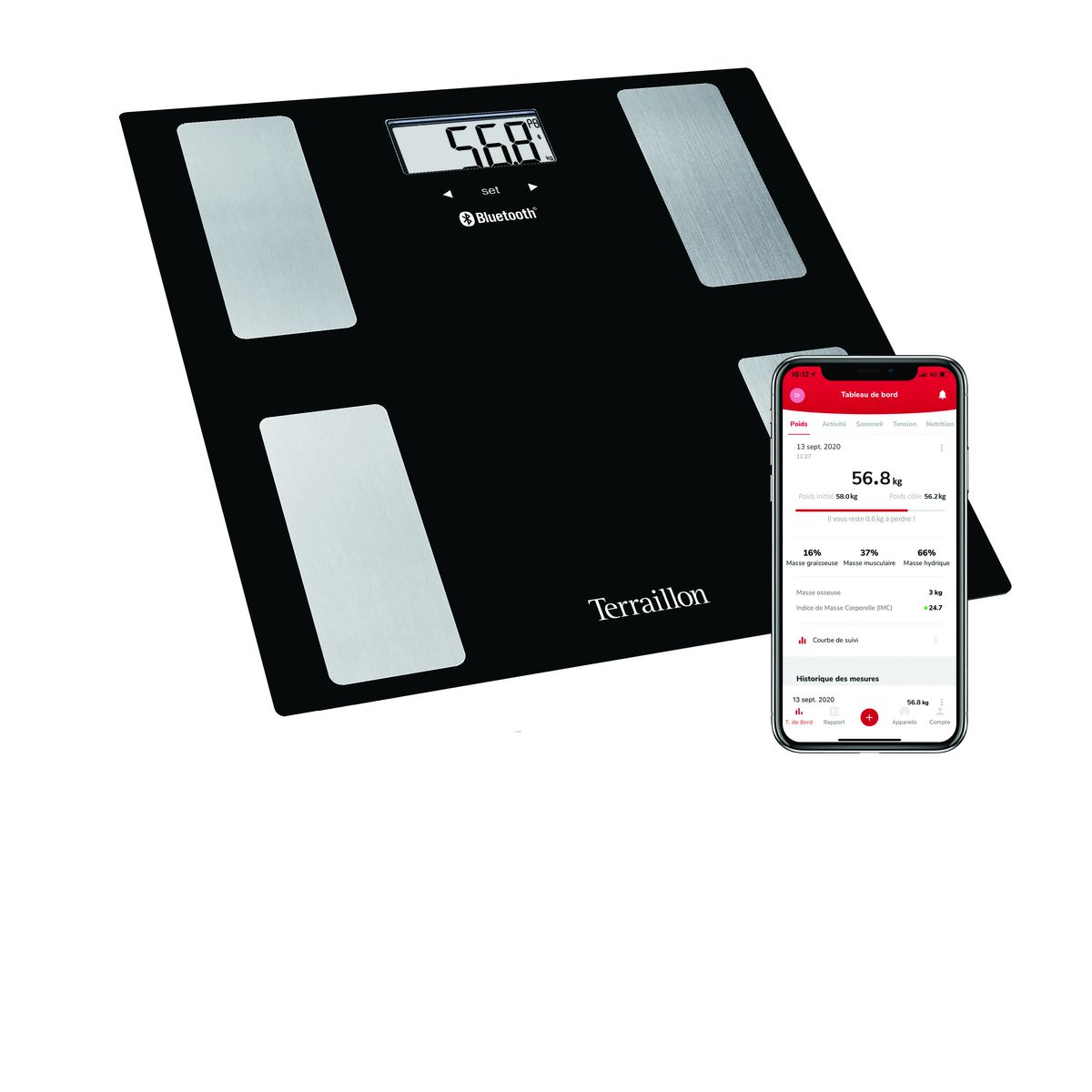 TERRAILLON Pèse personne impédancemètre WEBCOACH MOVE