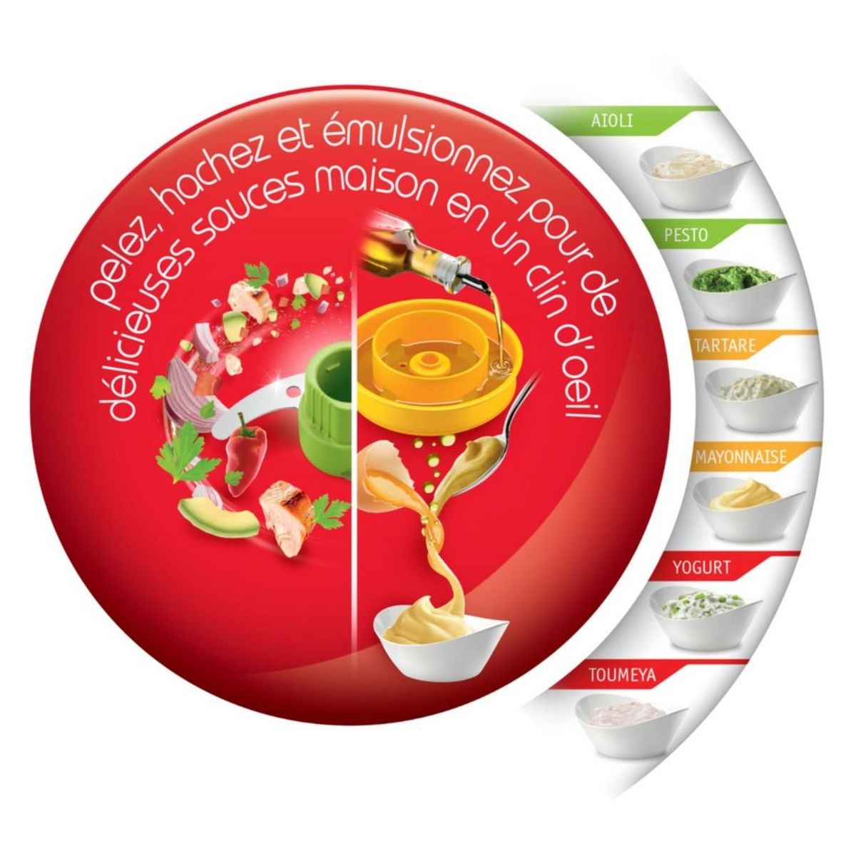 MOULINEX Multimoulinette Mini hachoir Perfect Sauce AT724110 - Blanc