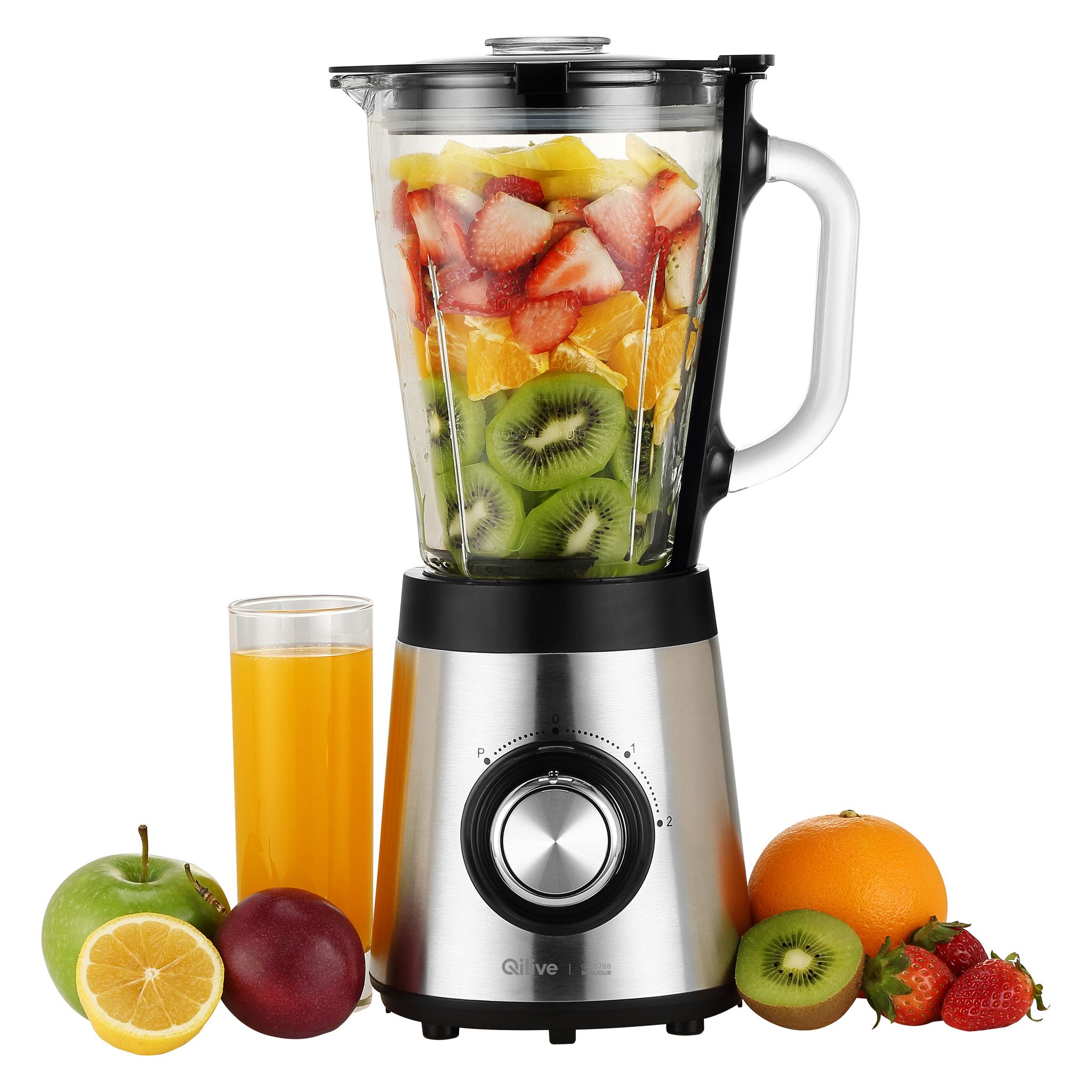 Voir la diapositive 2 : QILIVE Blender bol en verre 155794 - Silver