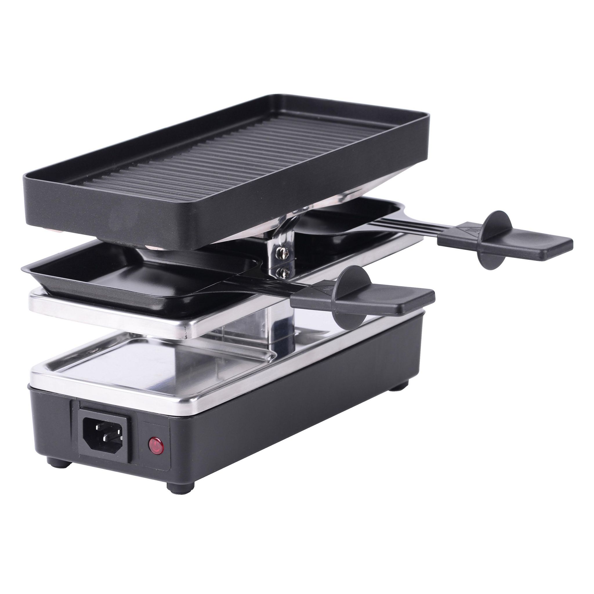 Voir la diapositive 2 : QILIVE Appareil à raclette extensible 2 personnes 146356 - Noir