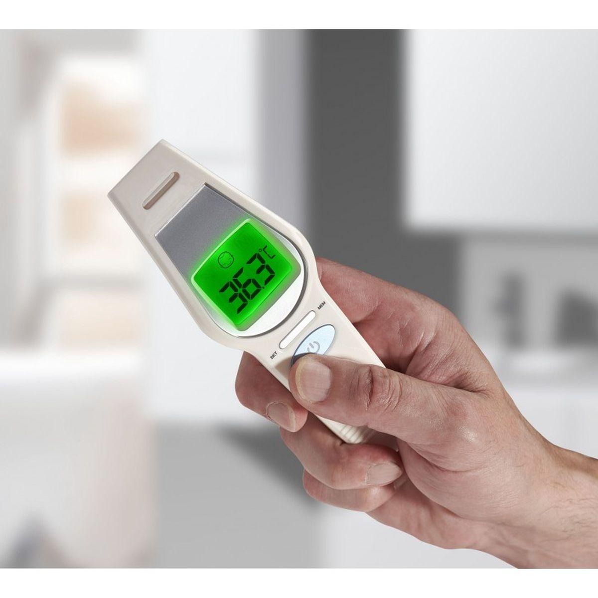 Voir la diapositive 2 : ALPHAMED Thermomètre frontal UFR106 - Blanc