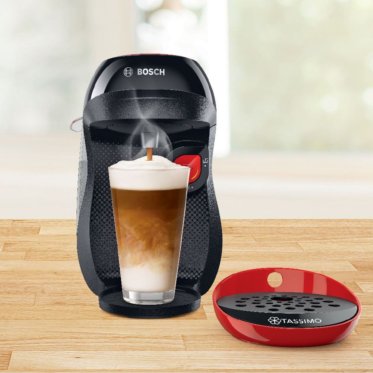 Voir la diapositive 7 : BOSCH Cafetière à dosette Tassimo TAS1003 - Rouge