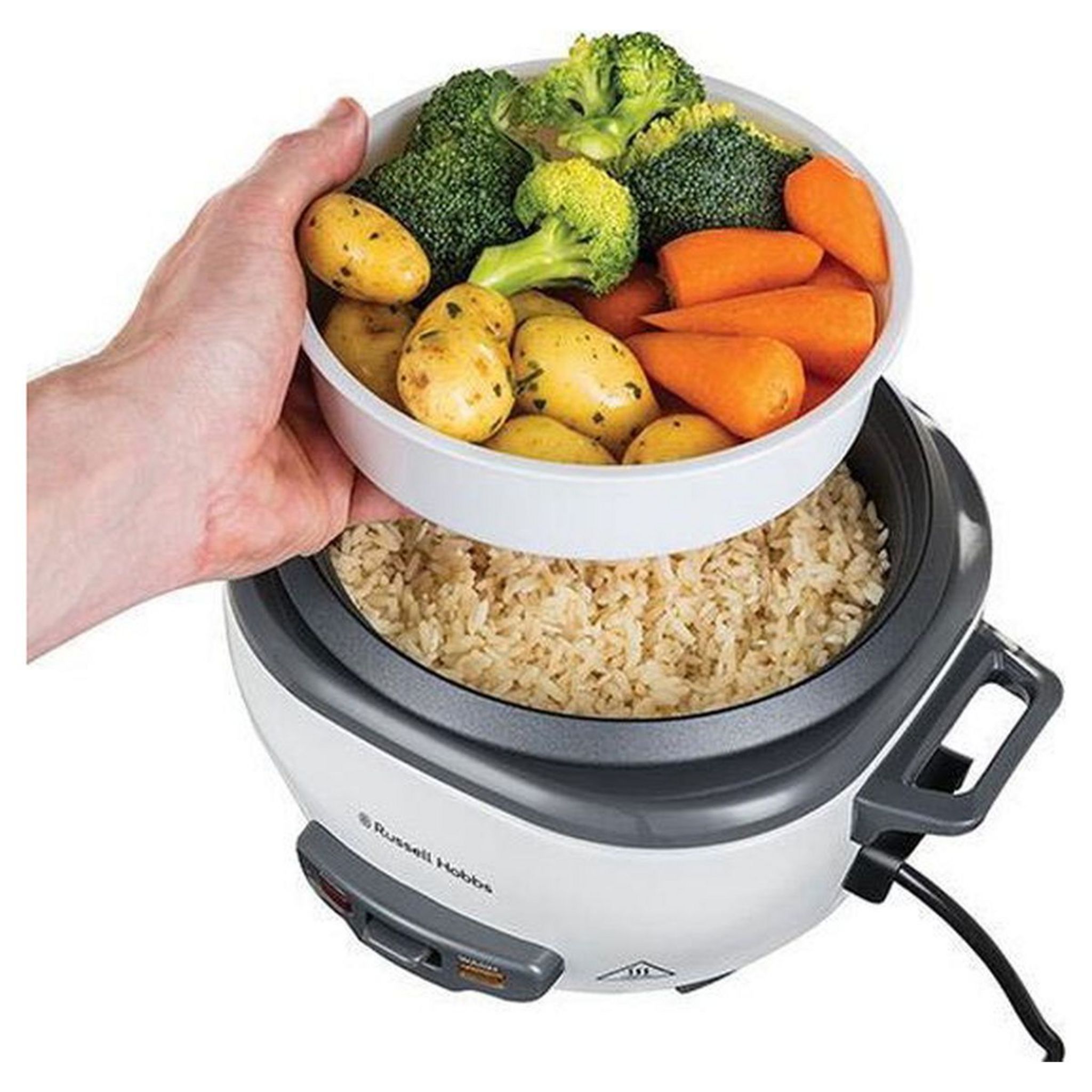 Voir la diapositive 6 : RUSSELL HOBBS Cuiseur riz 27020-56 - Blanc