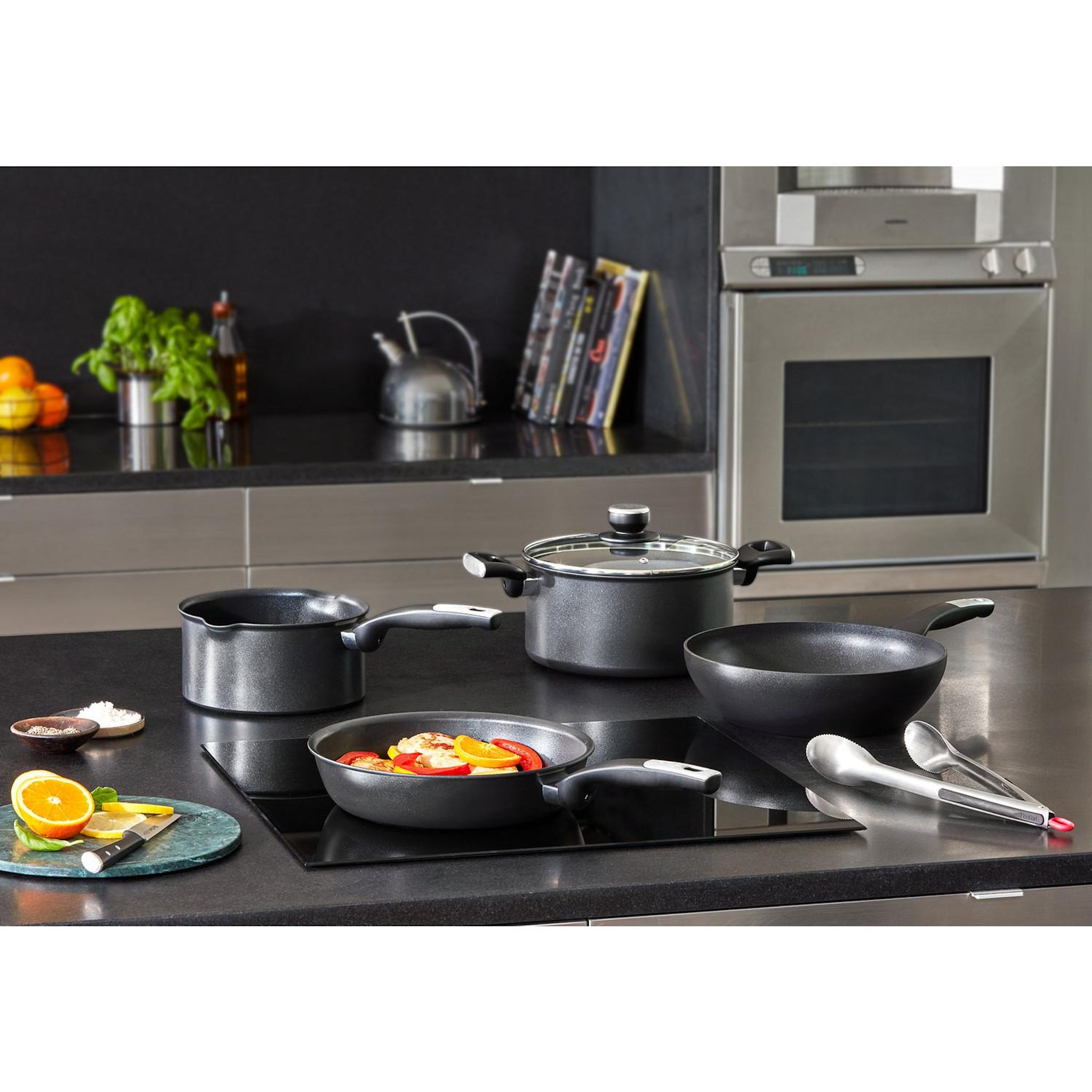 Voir la diapositive 2 : TEFAL Faitout 5 L avec couvercle tous feux dont induction