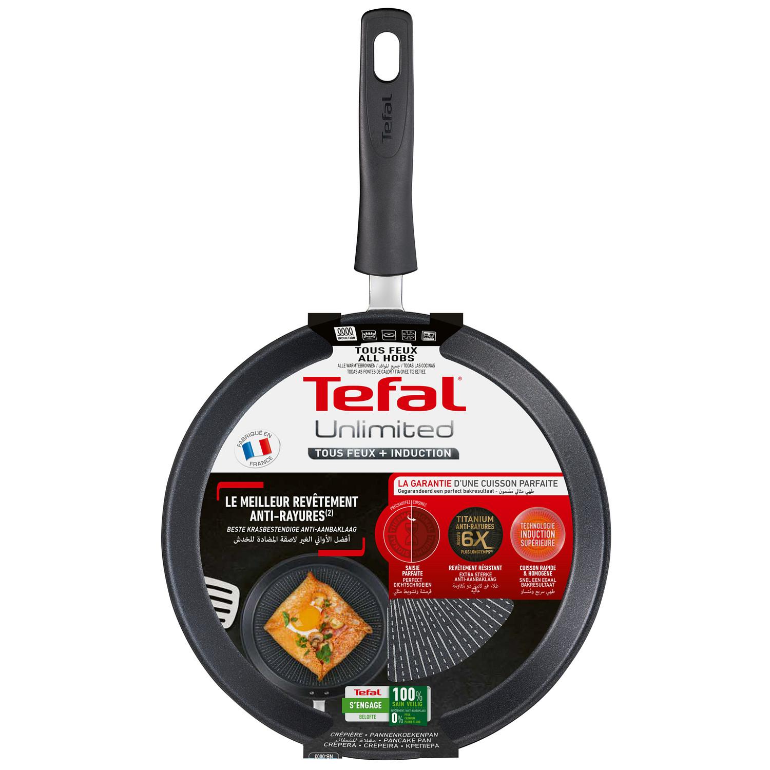 Voir la diapositive 4 : TEFAL Crêpière 25 cm aluminium UNLIMITED tous feux dont induction