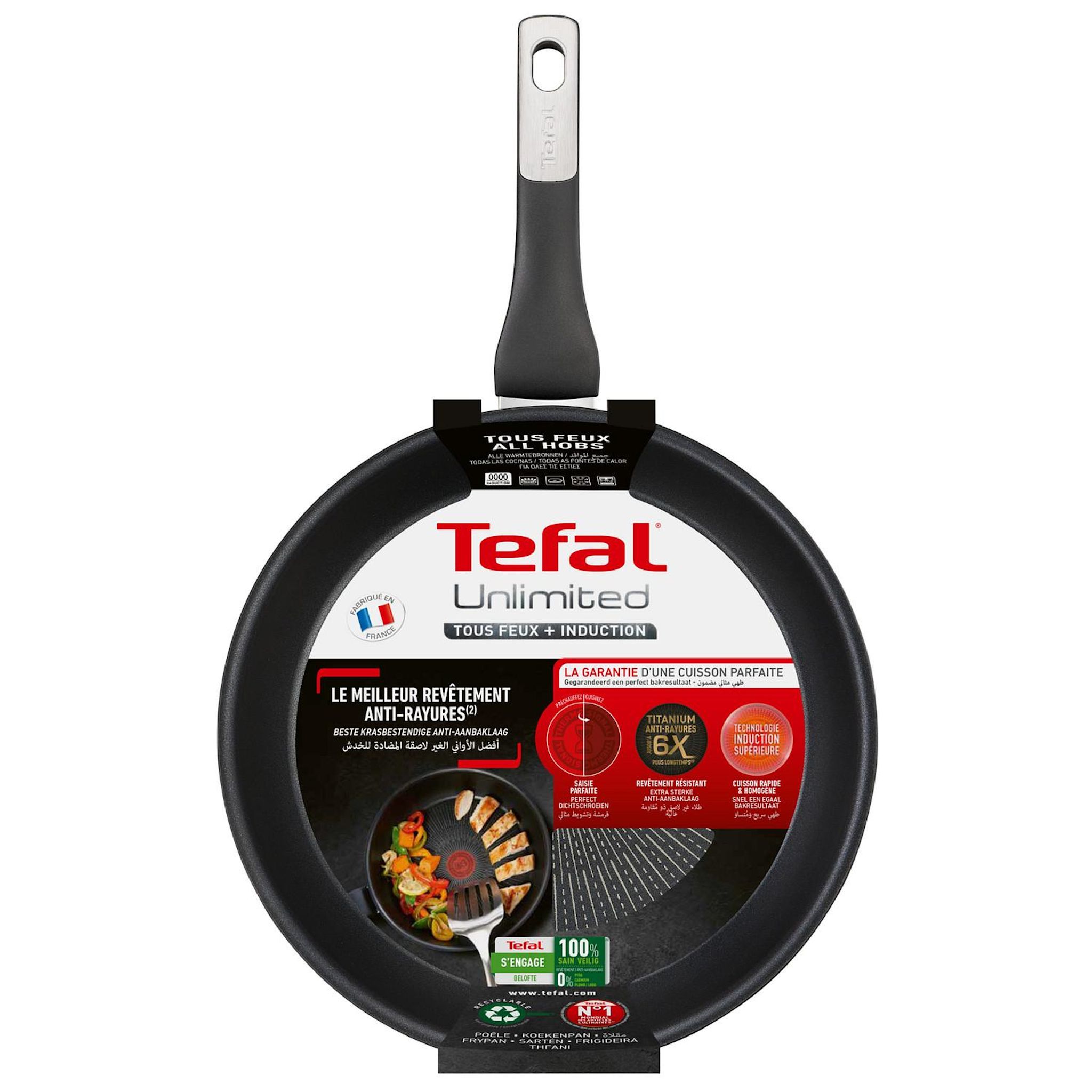Voir la diapositive 4 : TEFAL Poêle 28 cm aluminium UNLIMITED tous feux dont induction