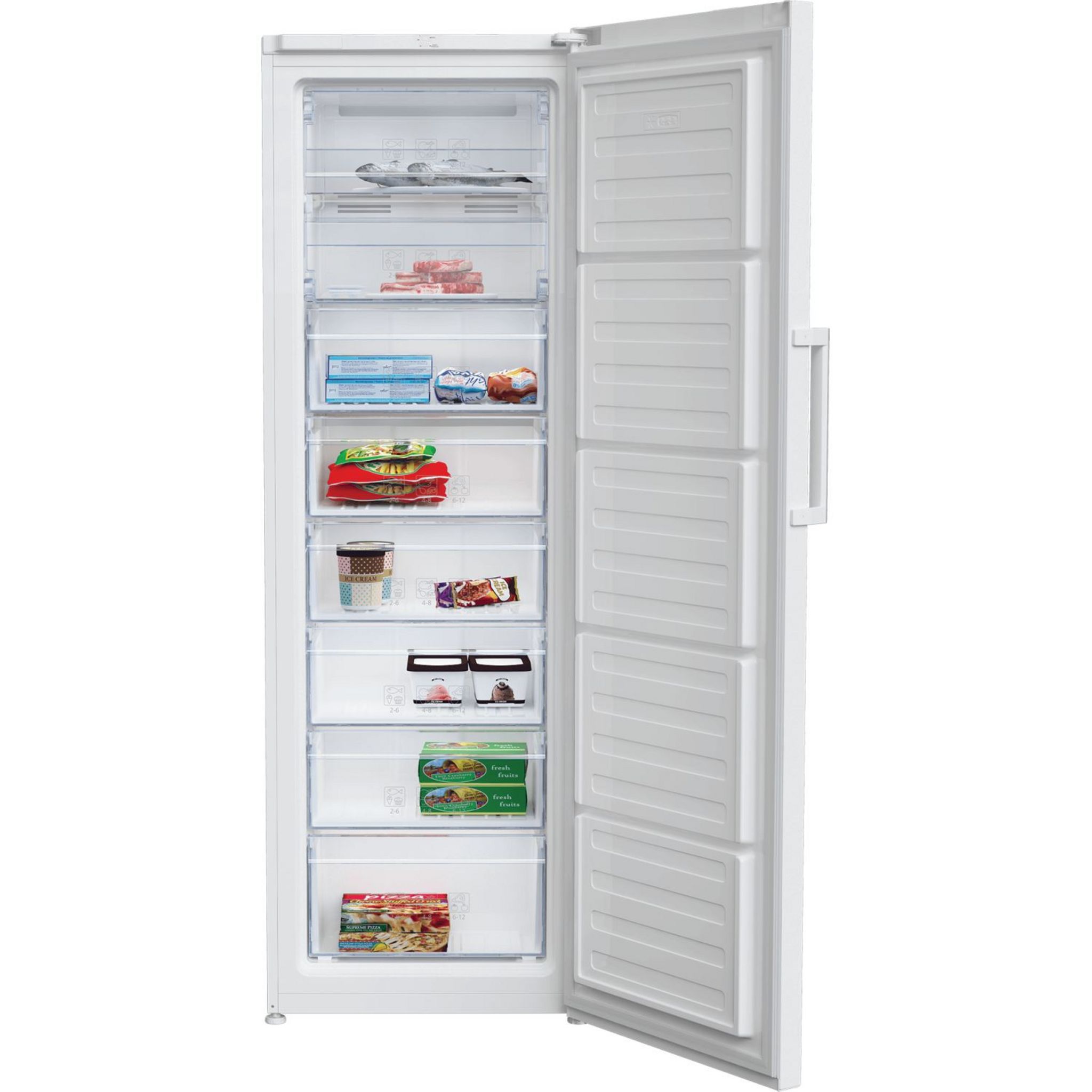 Voir la diapositive 5 : BEKO Congélateur armoire RFNE312K31WN, 282 L, Froid ventilé No Frost