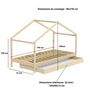Voir la diapositive 3 : Lit cabane en bois massif avec tiroir 90 x 190 cm JULES