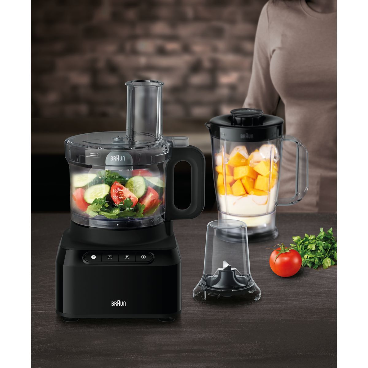 BRAUN Robot multifonction avec hachoir FP3132BK - Noir