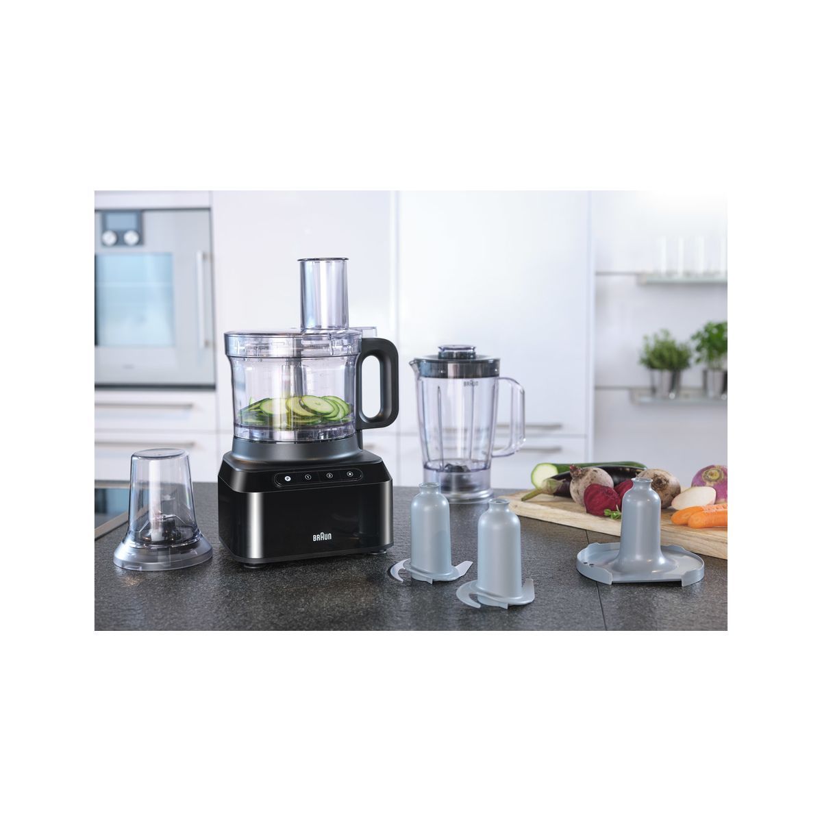 BRAUN Robot multifonction avec hachoir FP3132BK - Noir