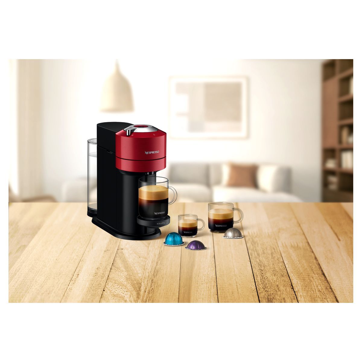 KRUPS Machine à café Nespresso YY4296FD - Noir et rouge