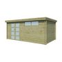 Voir la diapositive 2 : GARDENAS Abri de jardin bois - traité autoclave - Toit plat - 12,92m² - APETINA