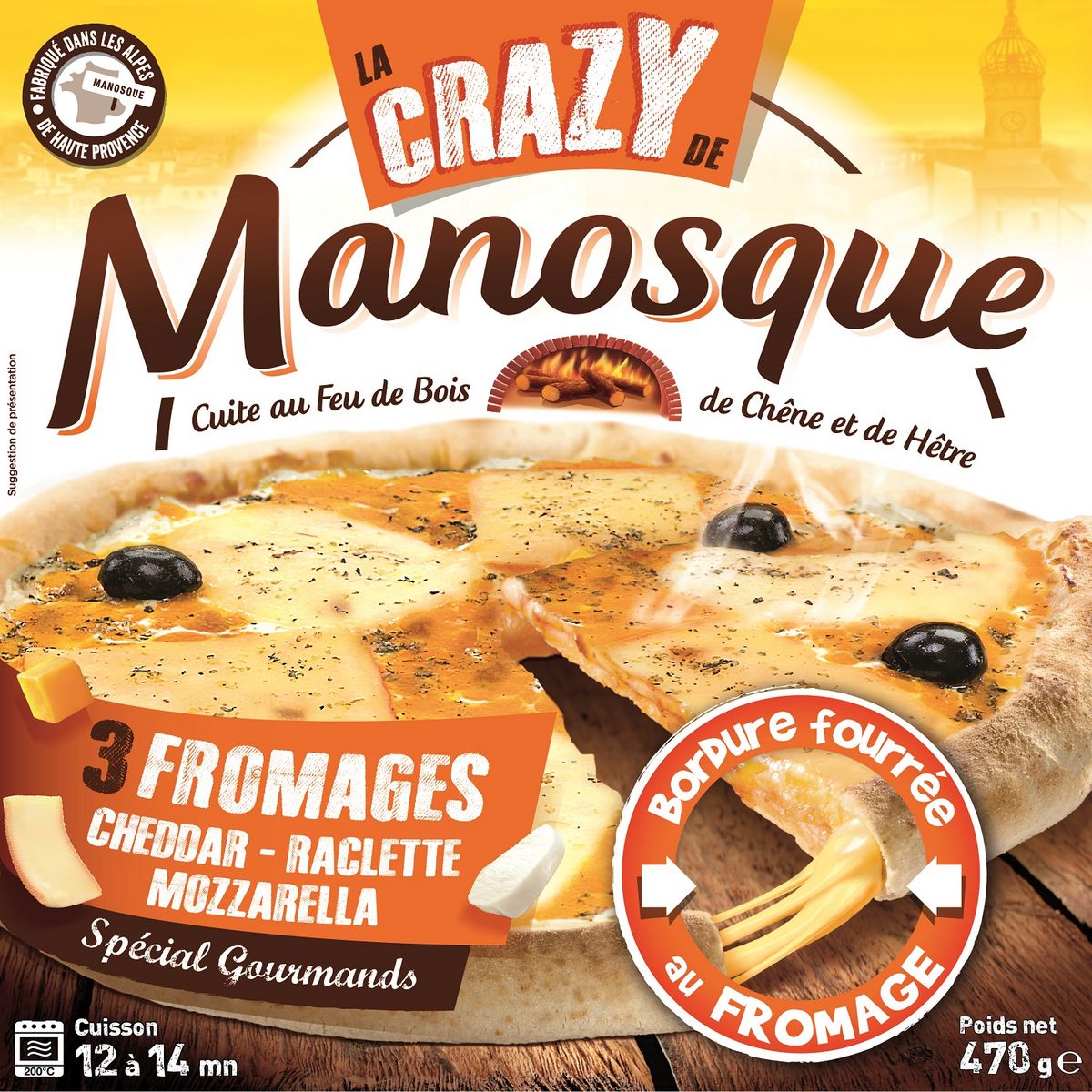 MANOSQUE Crazy Pizza 3 fromages 470g