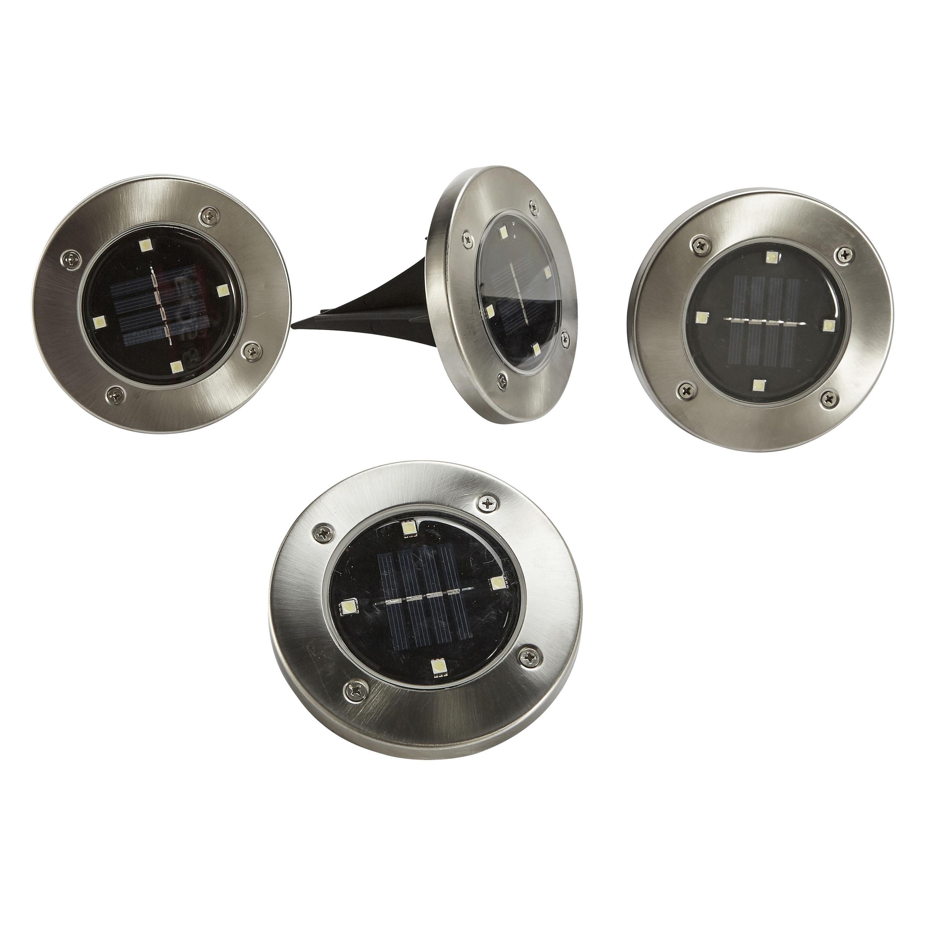 Voir la diapositive 2 : GARDENSTAR Lot de 4 spots solaires inox