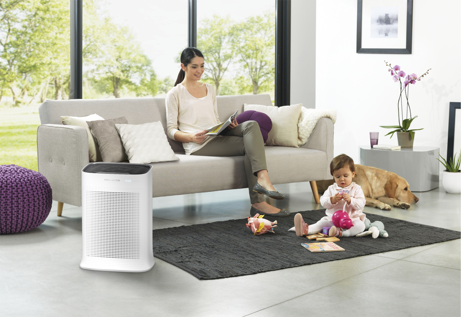 Voir la diapositive 7 : ROWENTA Purificateur d'air PU3040F0- Blanc