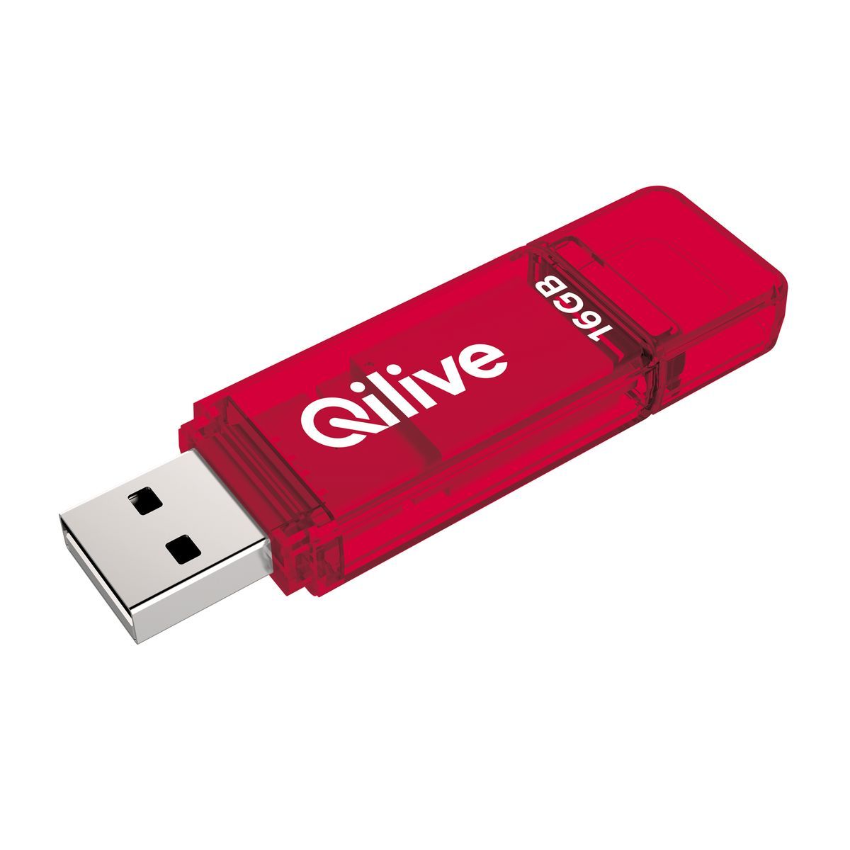 QILIVE Lot de 3 clés USB - 16 Go - Bleu, Rose, Vert