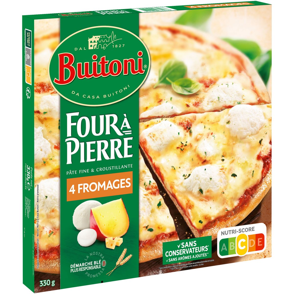 BUITONI Four à pierre - Pizza 4 fromages 330g