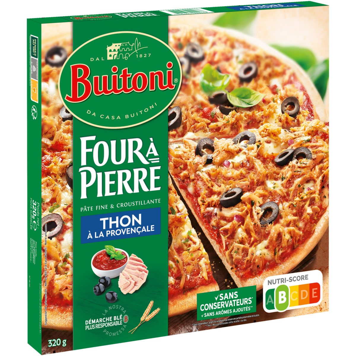 BUITONI Pizza thon à la provençale fine et croustillante 320g