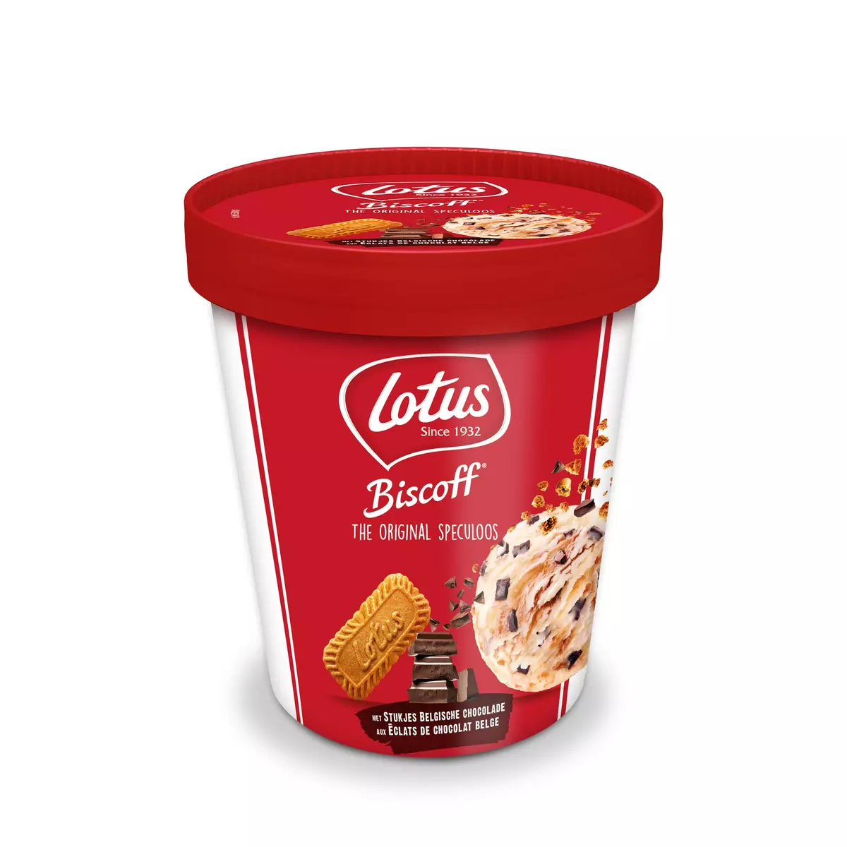 LOTUS Pot de crème glacée au speculoos et morceaux de chocolat 282g