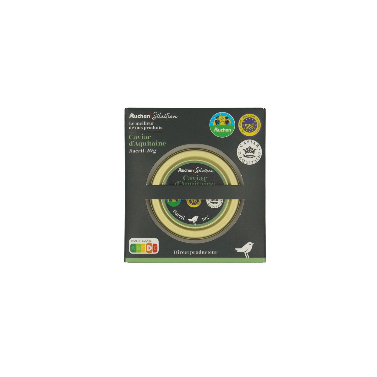 AUCHAN GOURMET CULTIVONS LE BON Caviar d'Aquitaine Baerii 10g