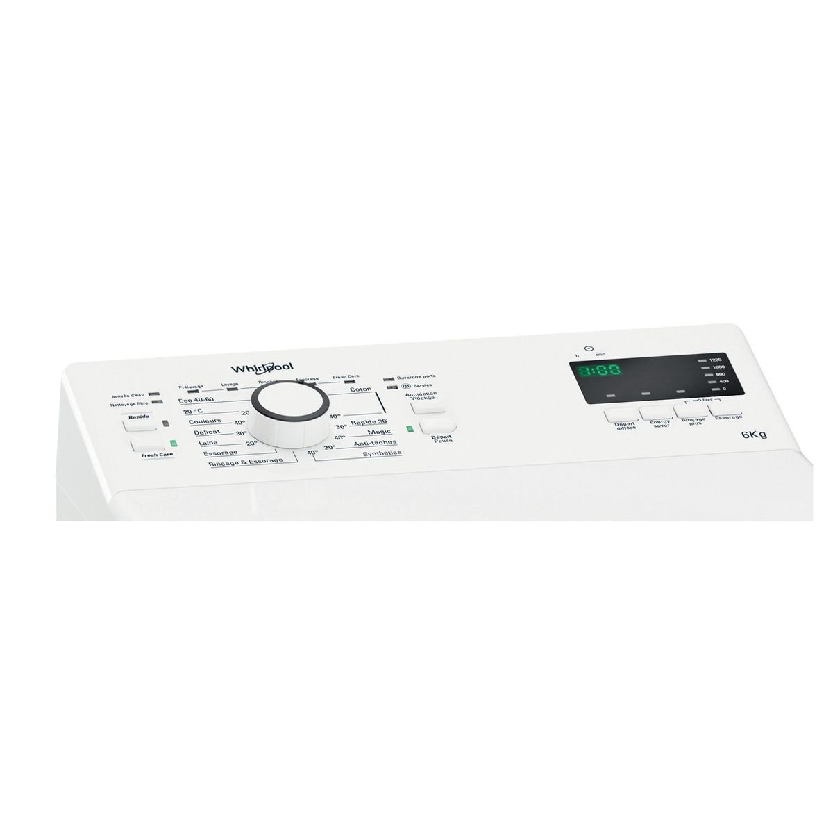 Voir la diapositive 3 : WHIRLPOOL Lave linge top TDLR6237 FR/N, 6 kg, 1200 T/min