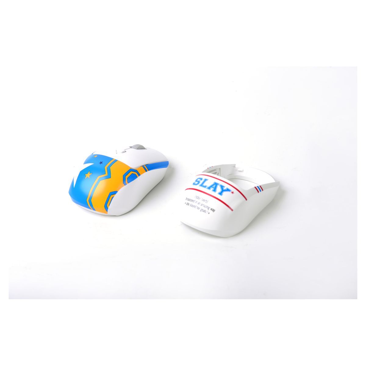 QILIVE Souris SF Coque amovible Q.3349 - Blanc, bleu et orange