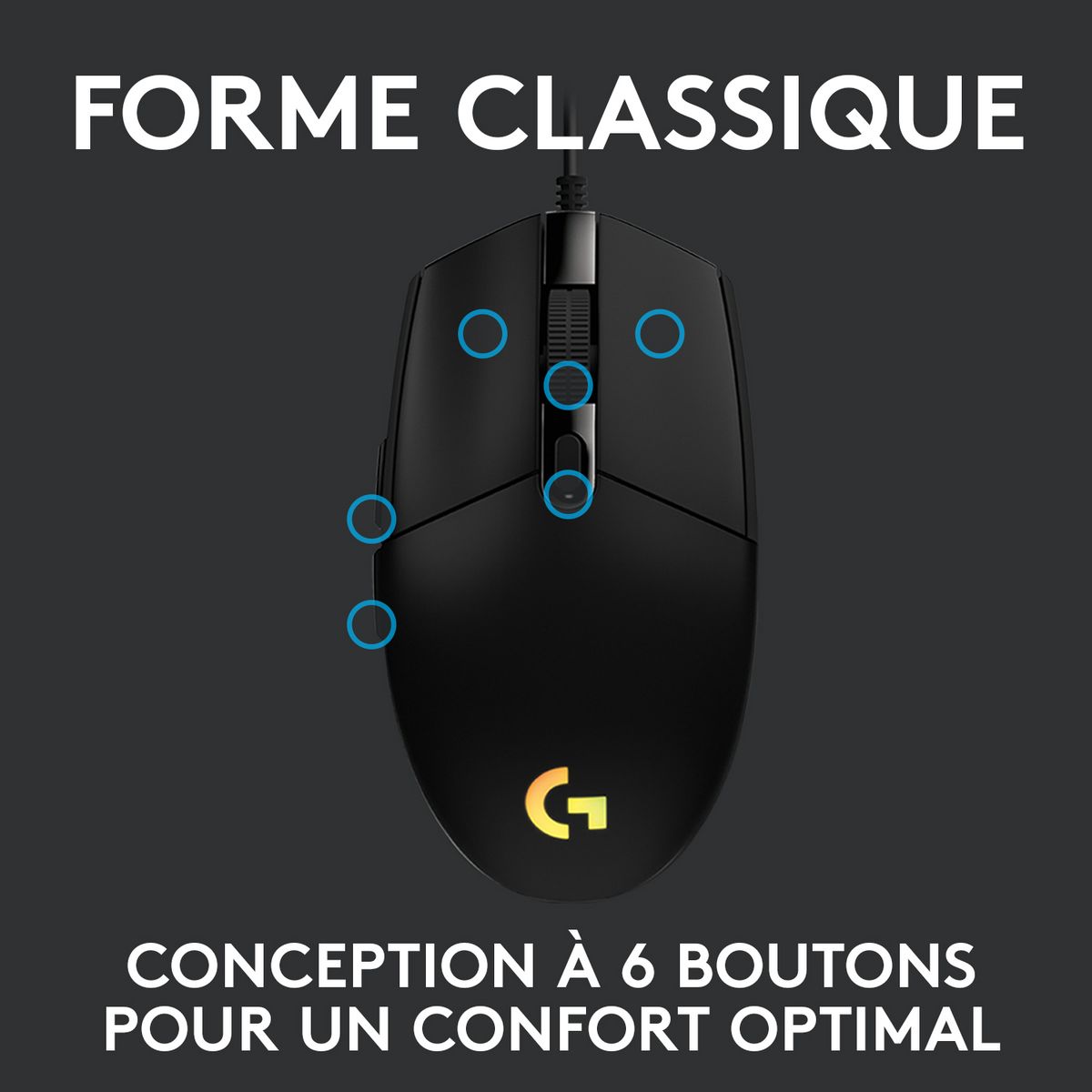 LOGITECH Souris Gaming G203 LIGHTSYNC Filaire RVB