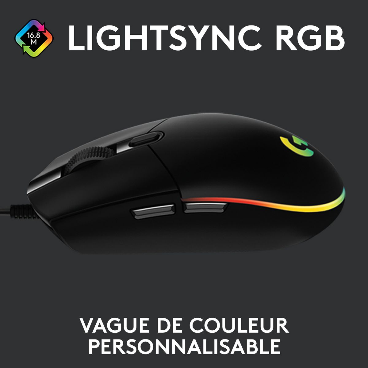 LOGITECH Souris Gaming G203 LIGHTSYNC Filaire RVB