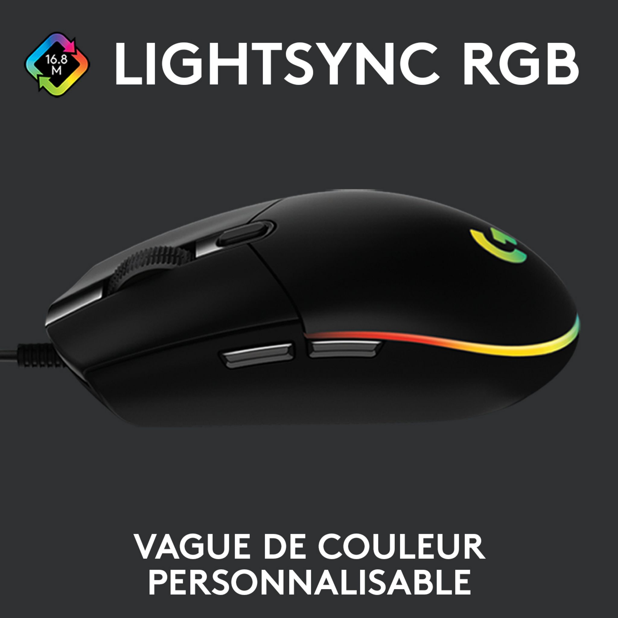 Voir la diapositive 5 : LOGITECH Souris Gaming G203 LIGHTSYNC Filaire RVB