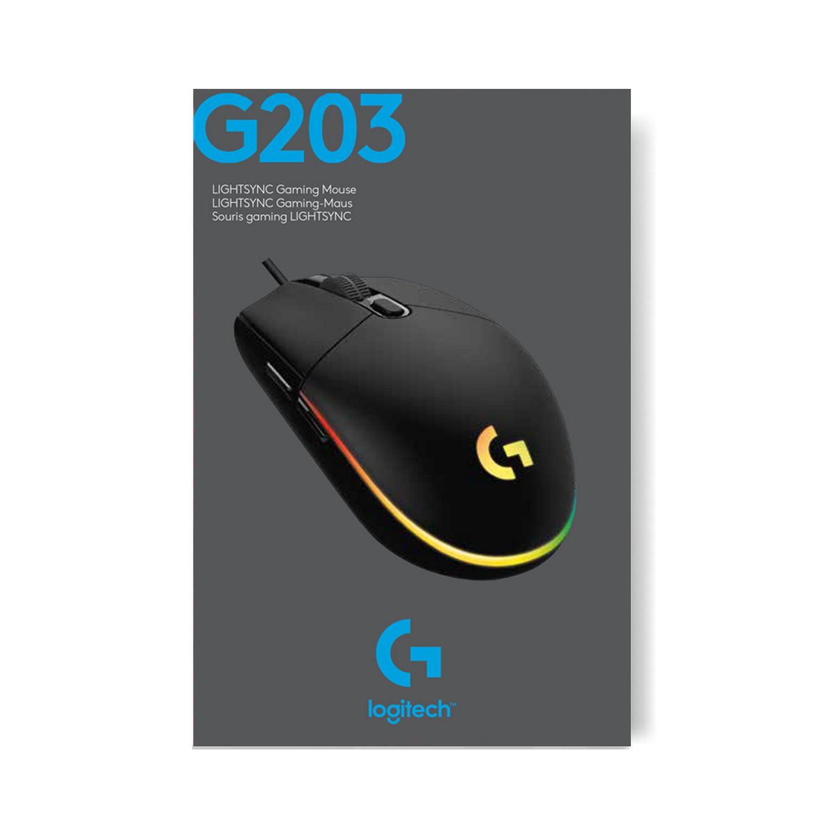 LOGITECH Souris Gaming G203 LIGHTSYNC Filaire RVB