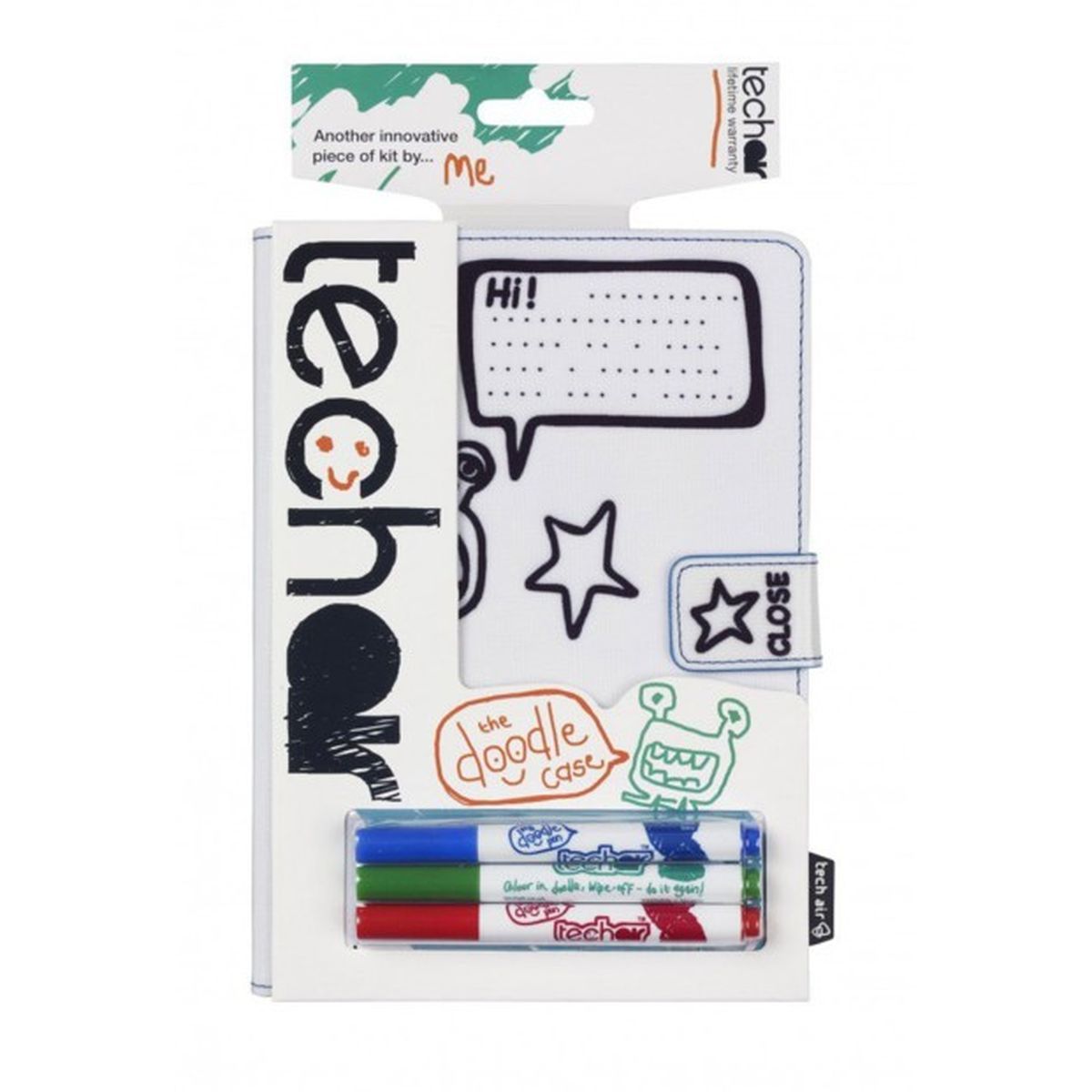 TECHAIR Folio Universelle MONSTRE 10P Blanc à motif